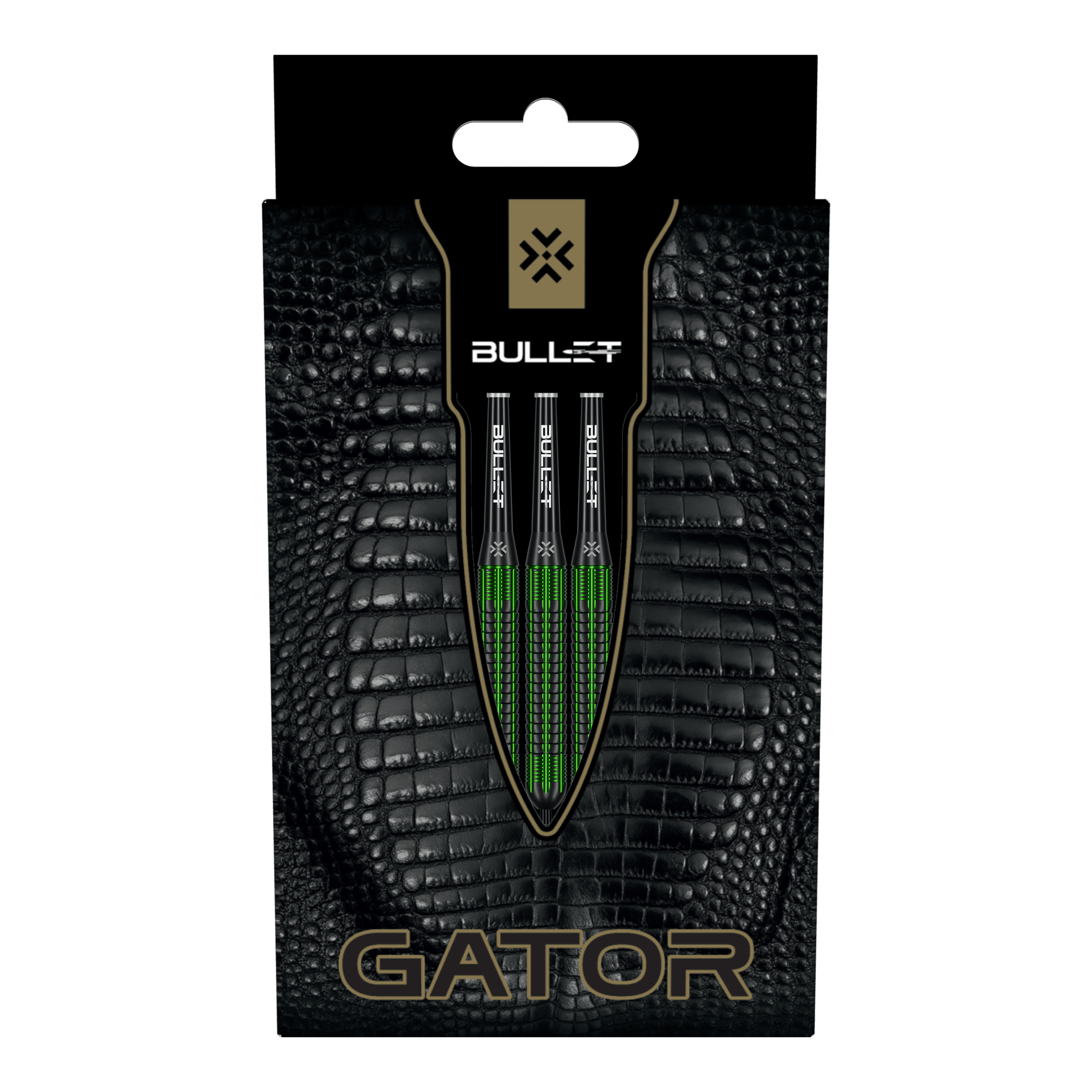 Abgebildet ist das Produkt Bullet Gator Brass Steeldarts - 22g. Diese Steeldarts sind speziell für Dartspieler entwickelt.