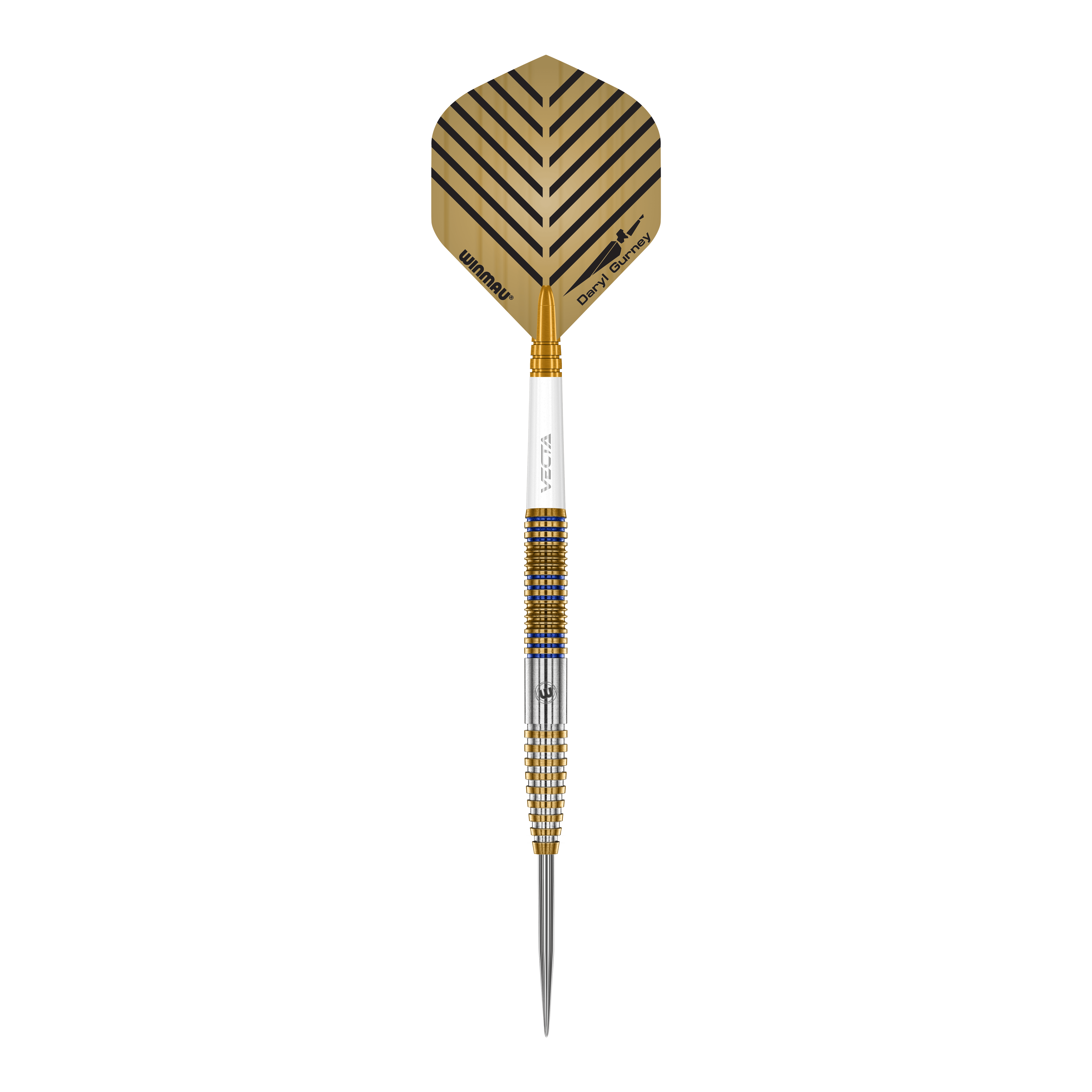 Fléchettes en acier Winmau Daryl Gurney Signature Edition - 23 g Zu sehen sind die Winmau Daryl Gurney Signature Edition Steeldarts mit einem Gewicht von 23g. Das Produkt wird aus nächster Nähe gezeigt.