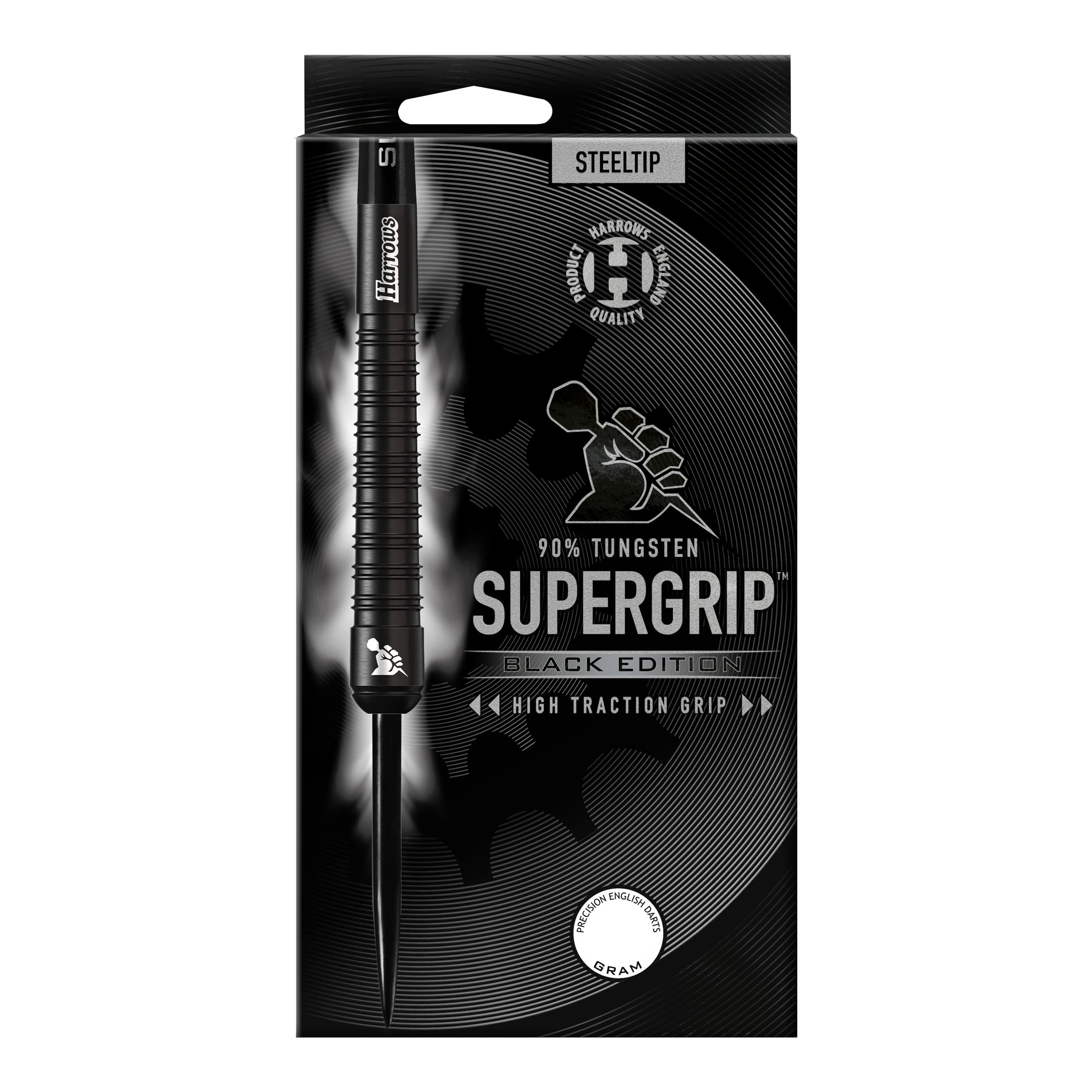 Fléchettes en acier Harrows Supergrip Black Edition
