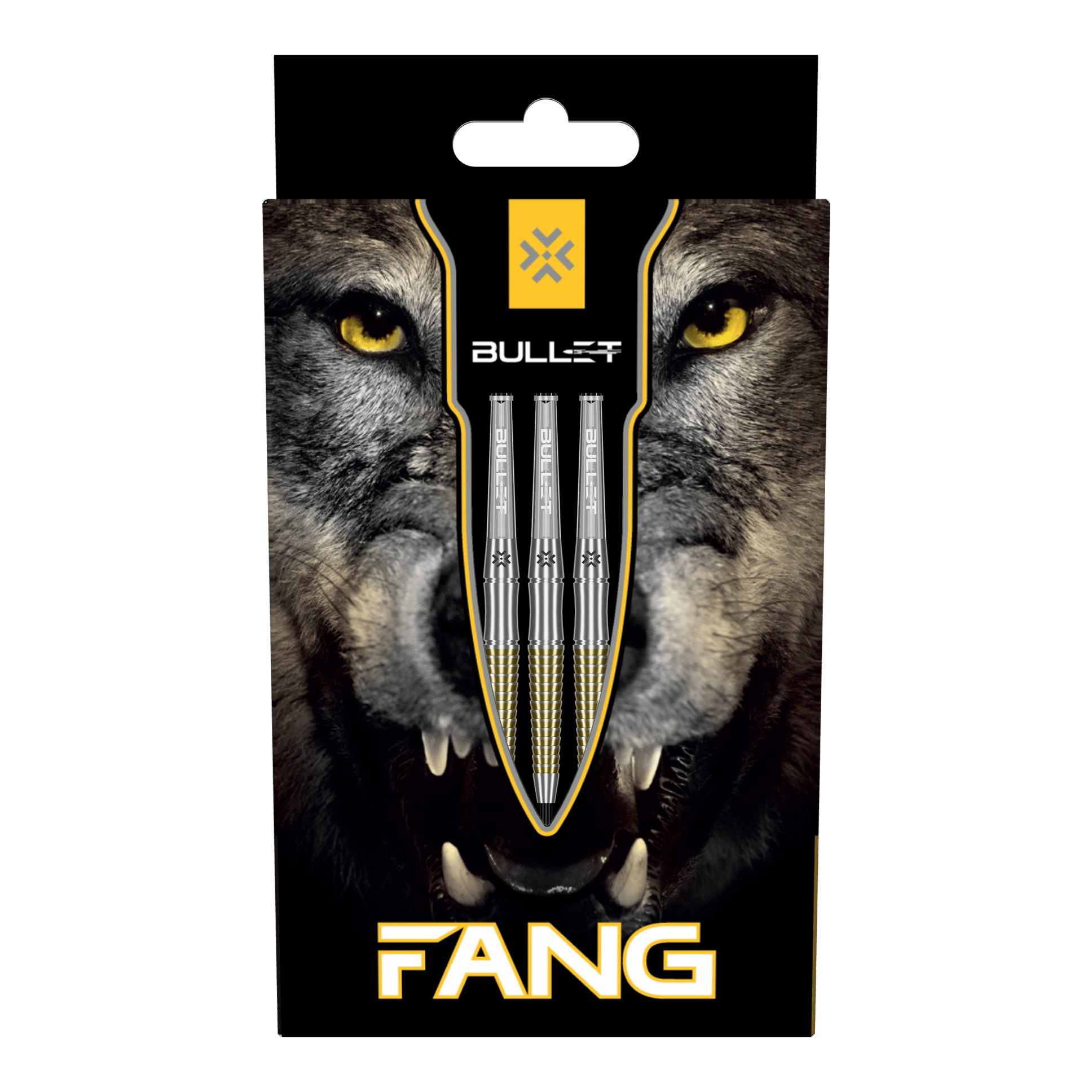 Das Bild zeigt die Bullet Fang Steeldarts. Die Steeldarts sind detailliert abgebildet.