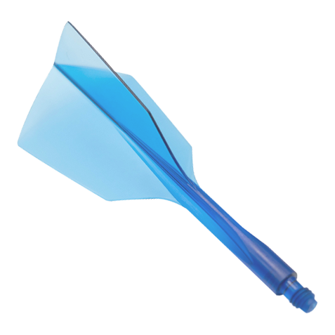 Condor Ax 120 Flight System Bleu clair - Étroit Das Bild zeigt ein Dart-Flight-System in klarem Blau mit schmalem Design. Es handelt sich um das Produkt "Condor Axe 120 Flight-System Clear Blue - Narrow".