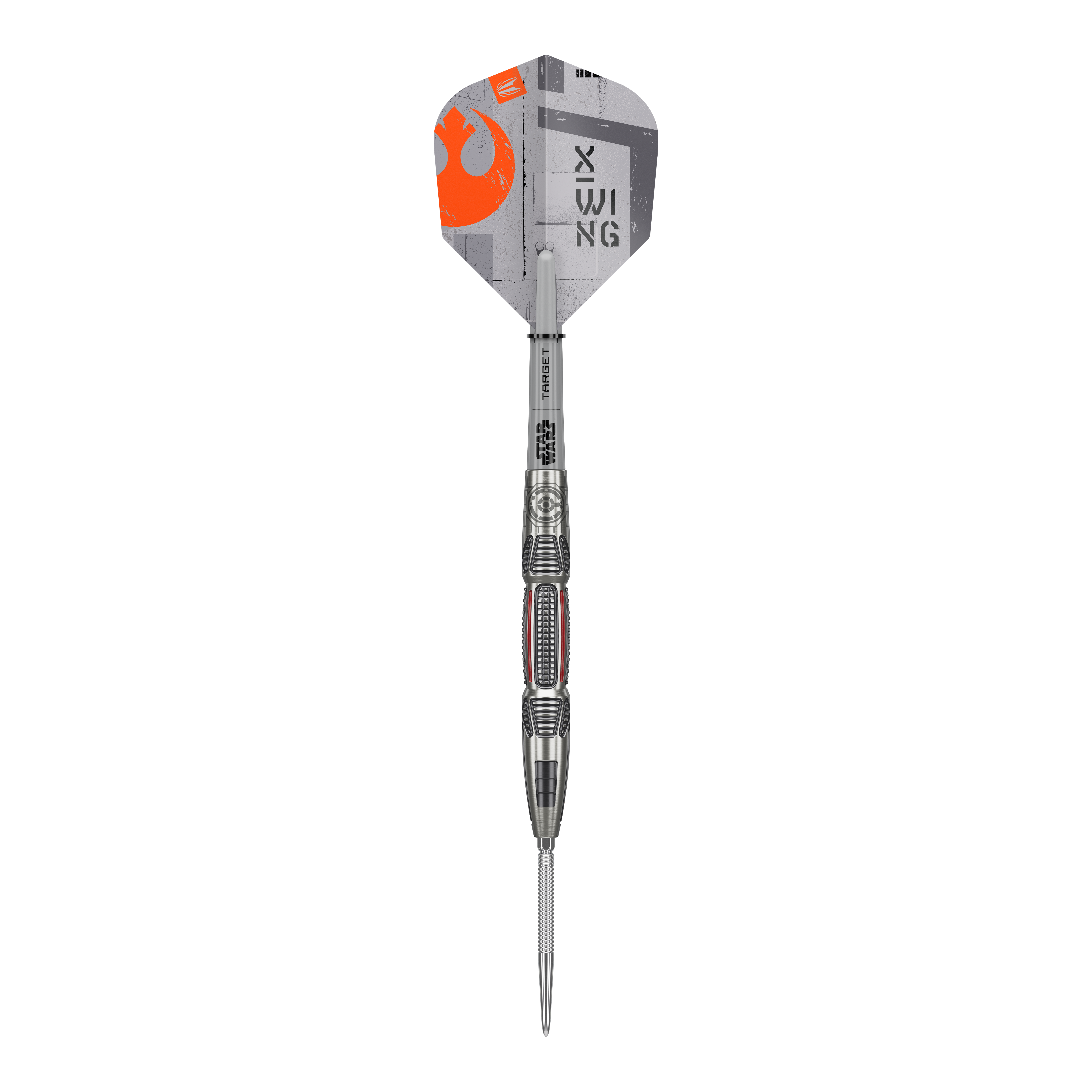 Fléchettes en acier Target Star Wars X-Wing Swiss Point Abgebildet sind Target Star Wars X-Wing Swiss Point Steeldarts. Die Darts sind inspiriert von der Star Wars X-Wing Serie.