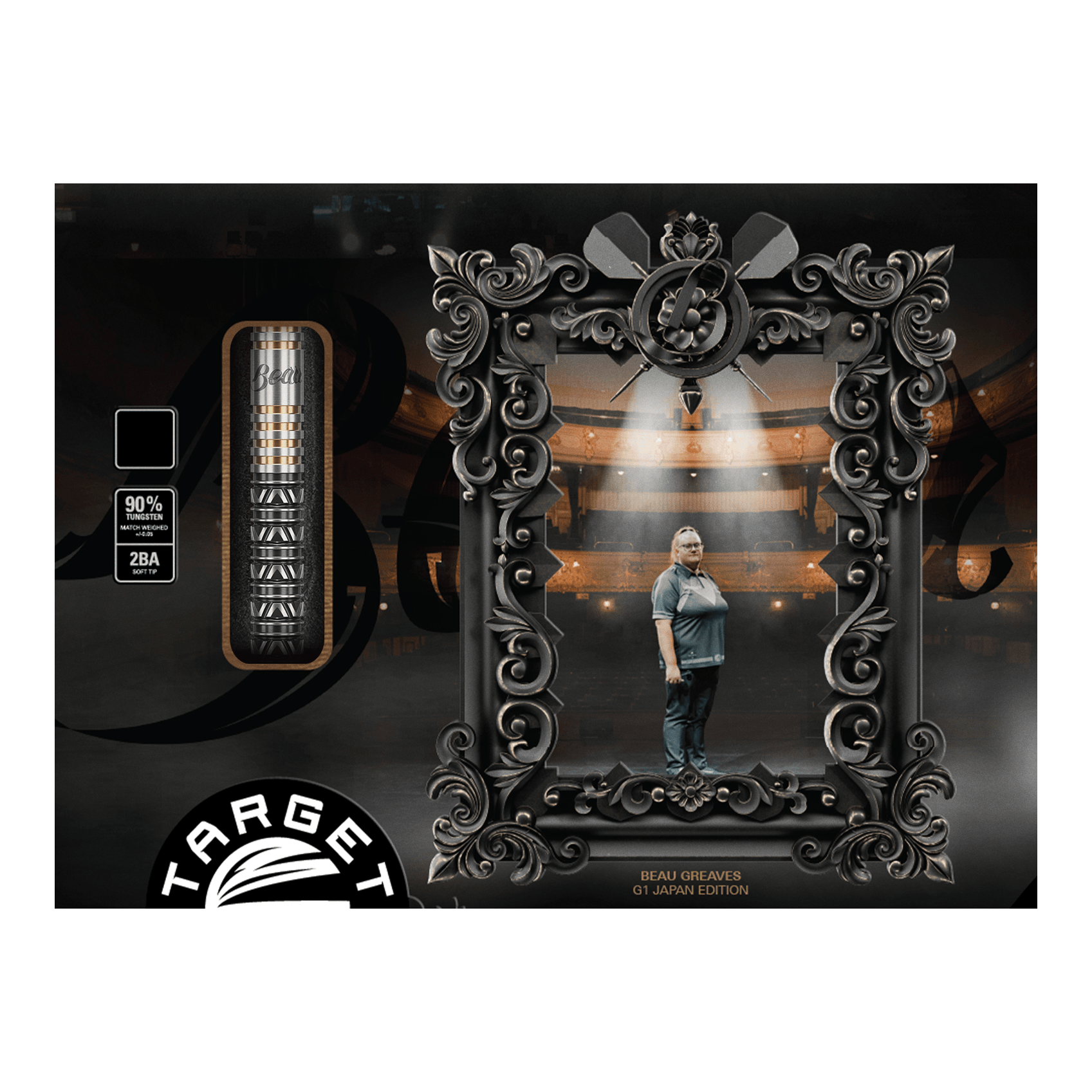 Target Japan Beau Greaves Japan Edition Fléchettes à pointe suisse en mousse - 21 g Gezeigt wird das Produkt Target Japan Beau Greaves Japan Edition Swiss Point Softdarts - 21g. Diese Darts überzeugen durch japanisches Design und Präzision.