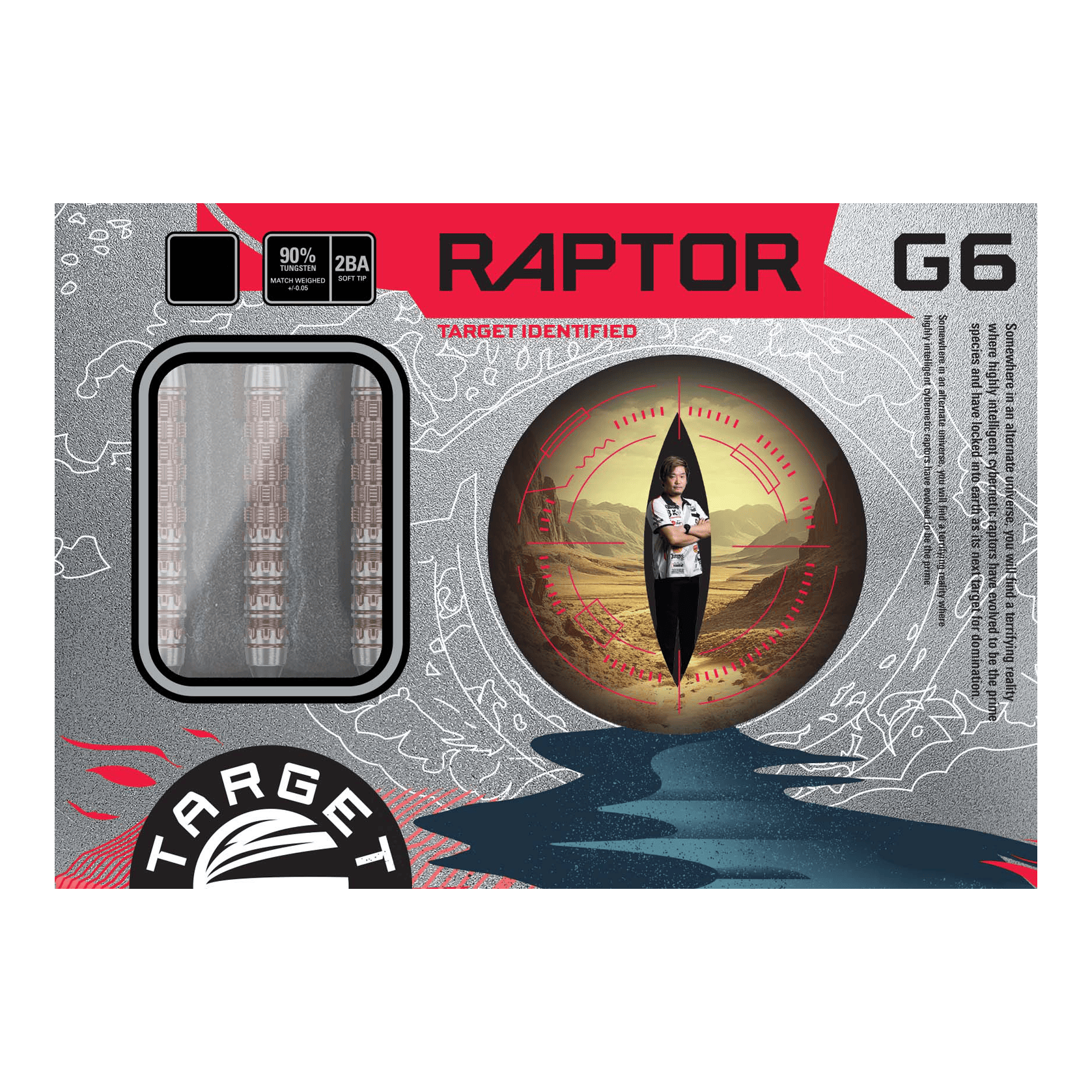 Fléchettes souples Target Japan Prime Series George Nishitani Raptor GEN6 - 19,5 g Target Japan Prime Series George Nishitani Raptor GEN6 Softdarts mit 21,5g Gewicht sind dargestellt. Diese Darts bieten eine hochwertige Qualität.
