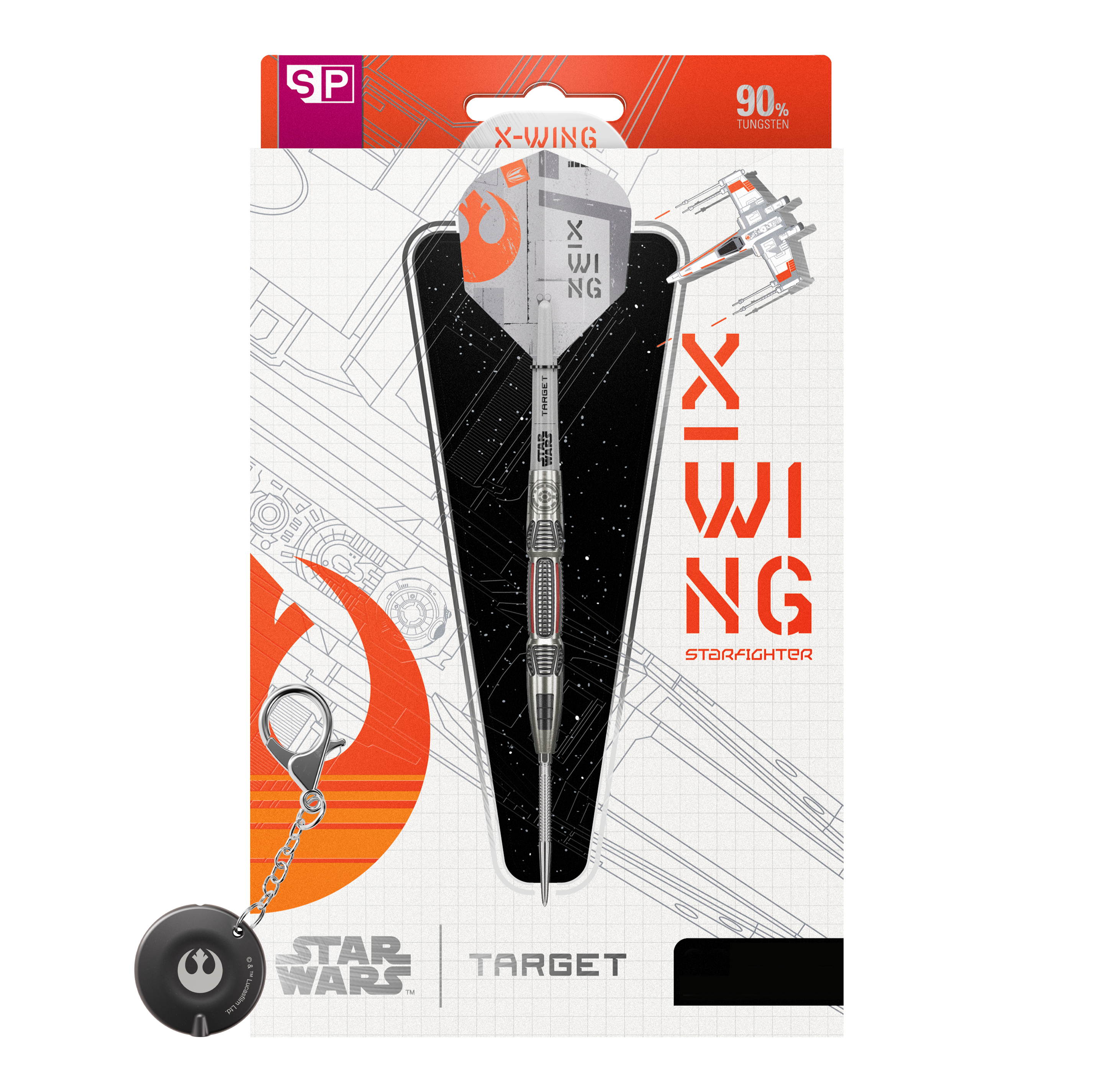 Fléchettes en acier Target Star Wars X-Wing Swiss Point Zu sehen ist das Produkt Target Star Wars X-Wing Swiss Point Steeldarts. Diese Steeldarts sind inspiriert von dem berühmten X-Wing aus Star Wars.
