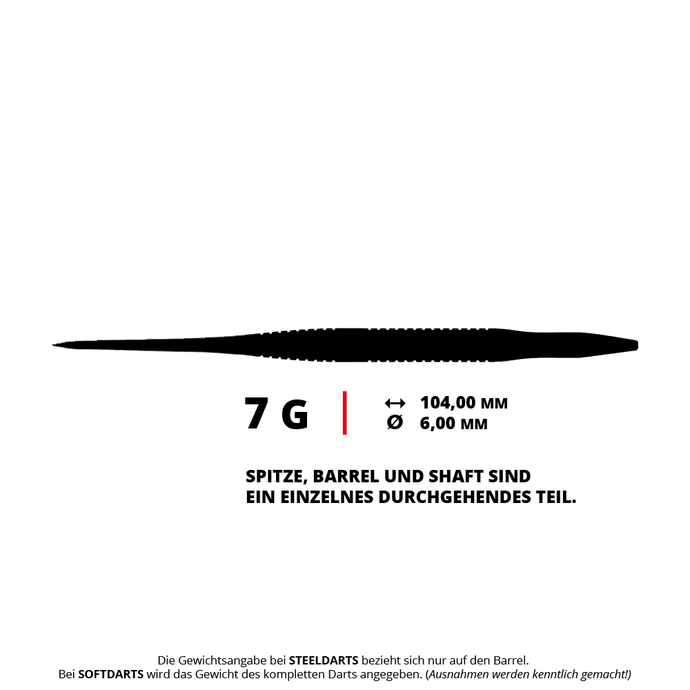 Caliburn TTD Complete Titanium T3 Fléchettes en acier noir - 7 g Abgebildet sind die Caliburn TTD Complete Titanium T3 Black Steeldarts - 7g. Die Steeldarts sind schwarz, bestehen aus Titan und wiegen 7 Gramm.