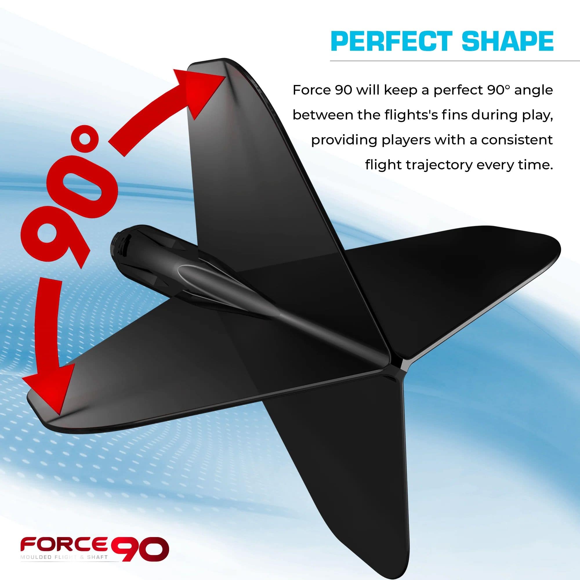 Système d'arbre de transMission Mission Force 90 n° 6 - Noir Das Bild zeigt das Mission Force 90 No6 Flight-Shaft-System in klarer Ausführung. Das System hält einen perfekten 90°-Winkel zwischen den Flügeln für eine konstante Flugbahn.