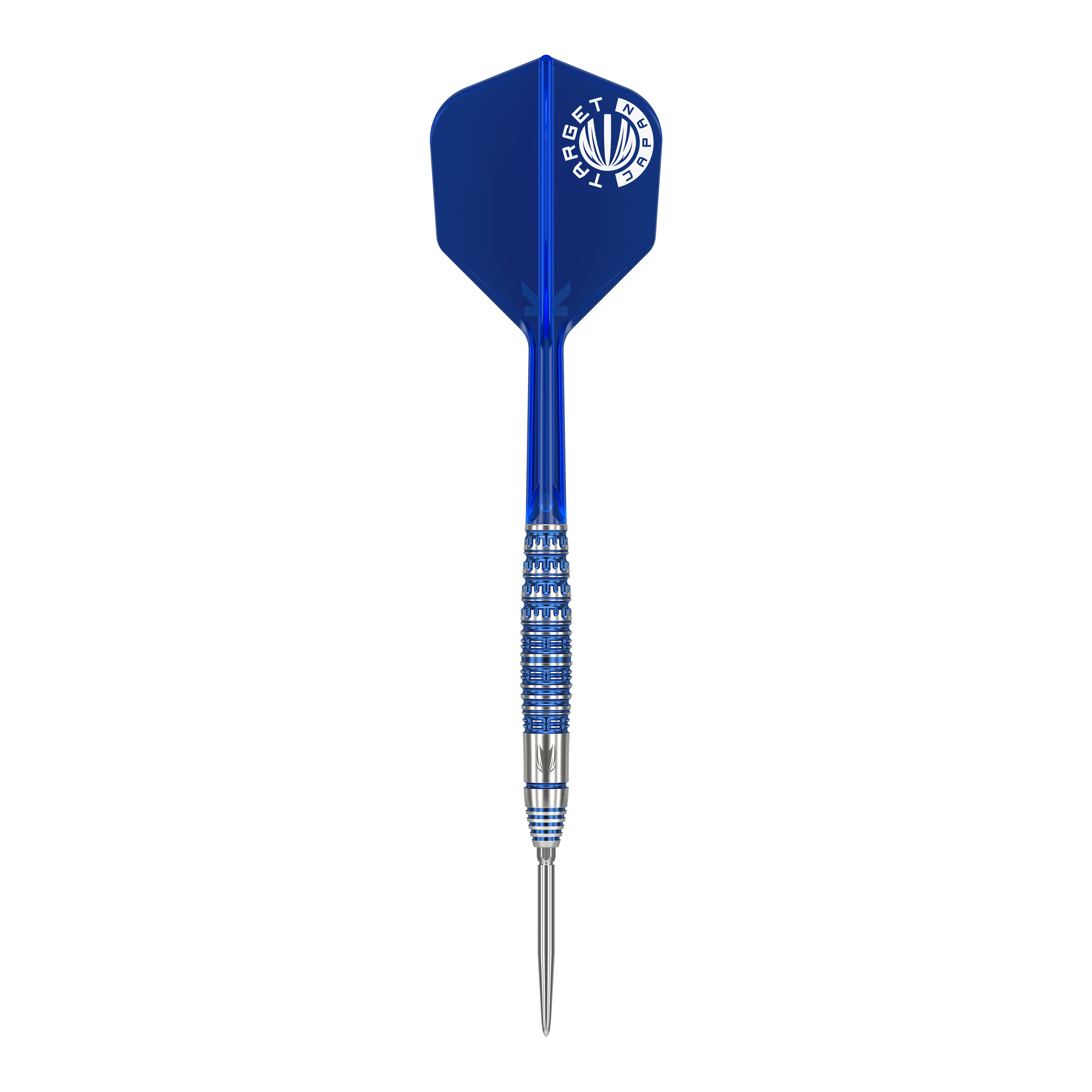 Target Japan Toru Suzuki Sereno GEN1 Swiss Point Steeldarts - 21 g Auf dem Bild ist ein Steeldart der Marke Target Japan Toru Suzuki Sereno GEN1 Swiss Point mit 21g Gewicht zu sehen. Der Dart hat eine blaue Flight und einen silber-blauen Schaft mit feinen Rillen.
