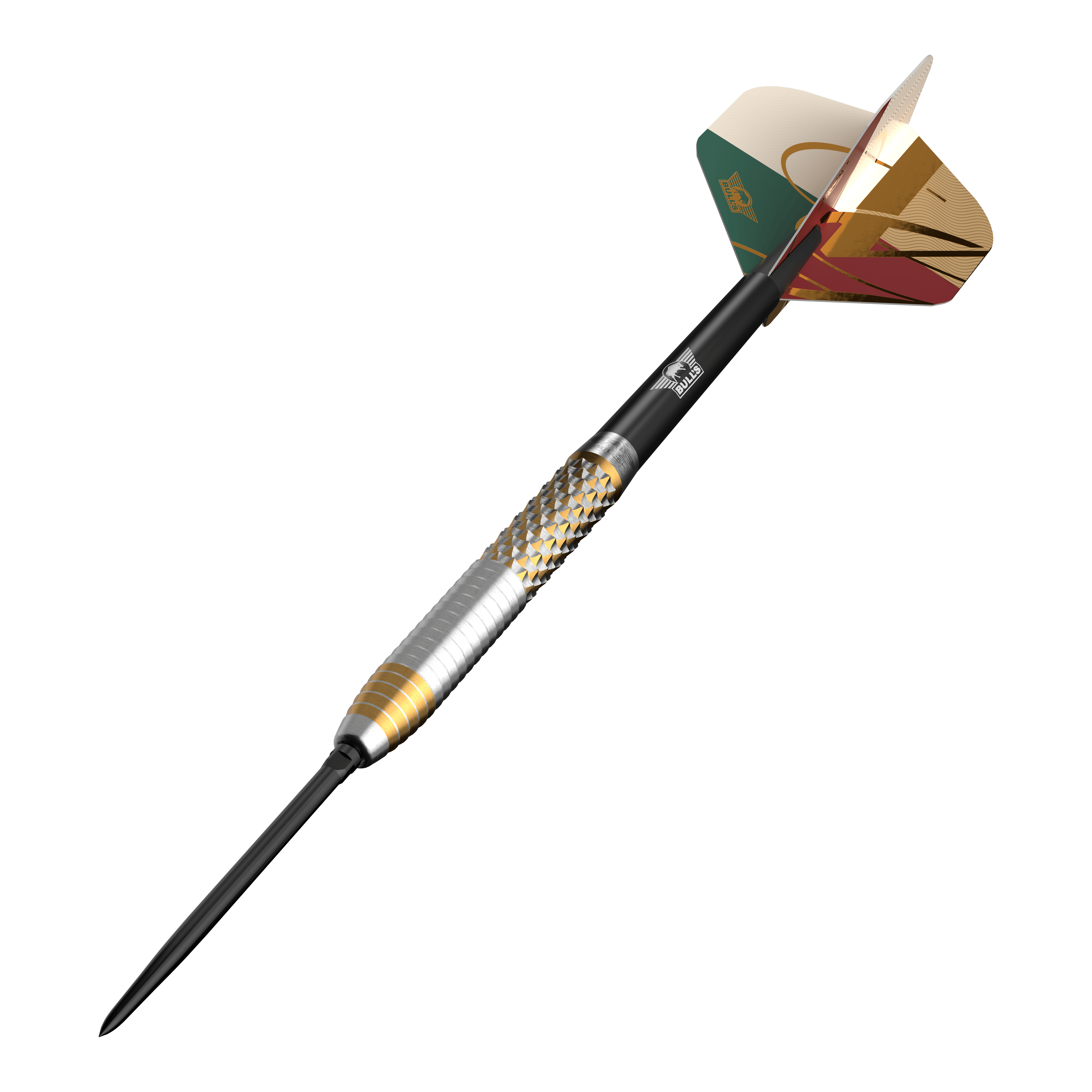 Zu sehen sind die Bulls NL Vintago Shark Convertible Points Steeldarts. Die Darts bieten ein modernes Design und hohe Spielqualität.