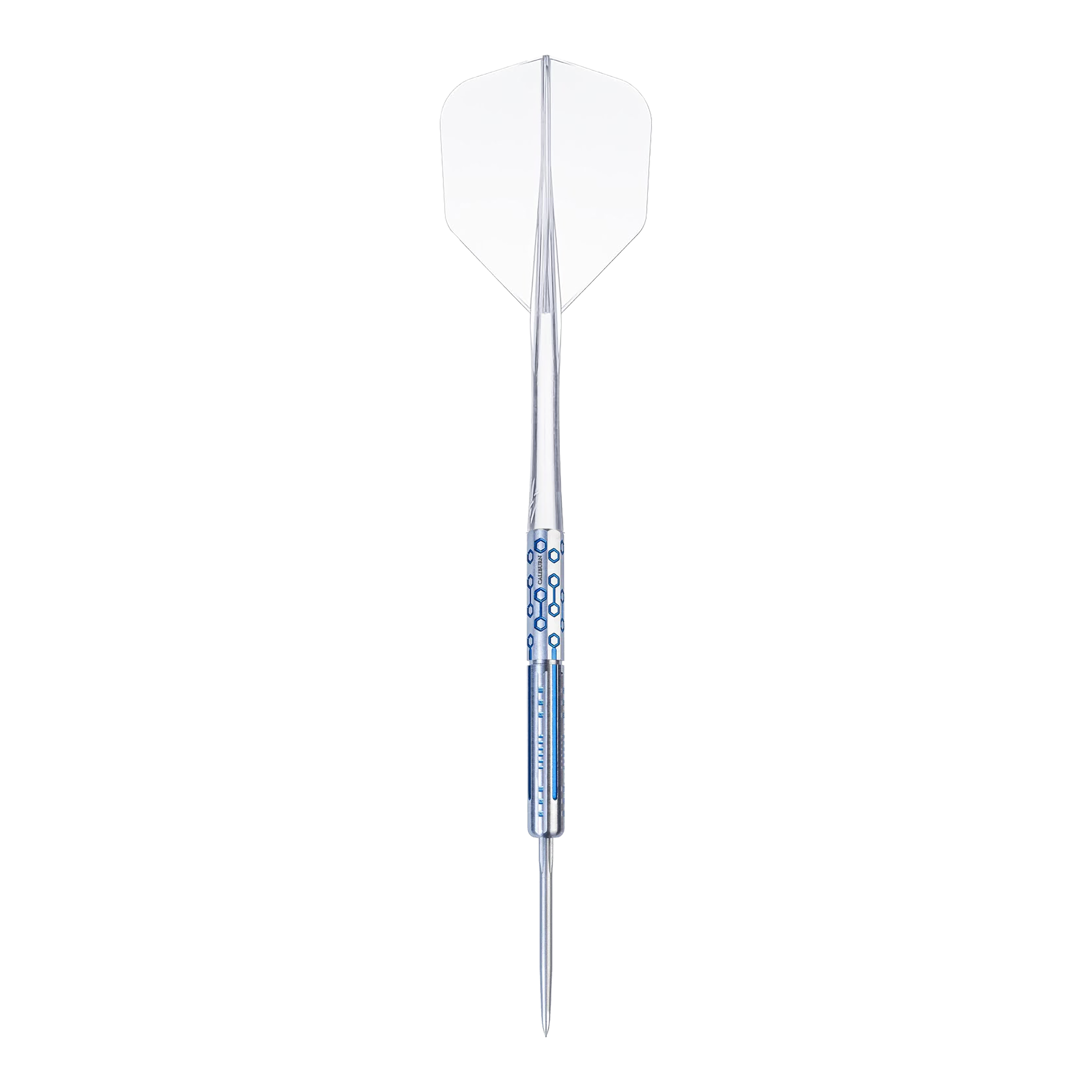 Das Bild zeigt einen einzelnen Caliburn Starships Series Demeter Steeldart mit 23g Gewicht. Der Dart zeichnet sich durch sein modernes Design aus.