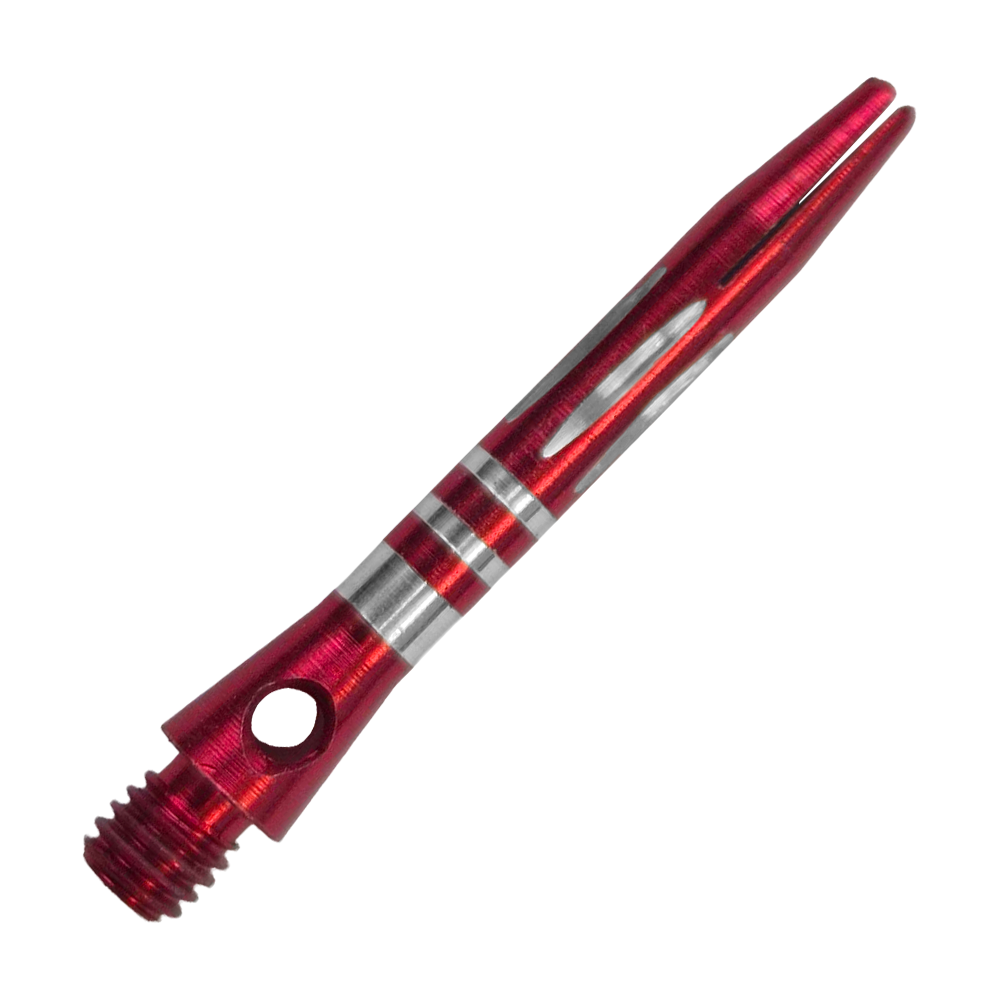 Tiges en aluminium taillées en diamant et annelées - Rouge - 35 mm Hier ist der Ringed Diamond Cut Aluminium Shafts - Rot - 35 mm zu sehen. Der Aluminium-Schaft ist rot und mit Ringen versehen.