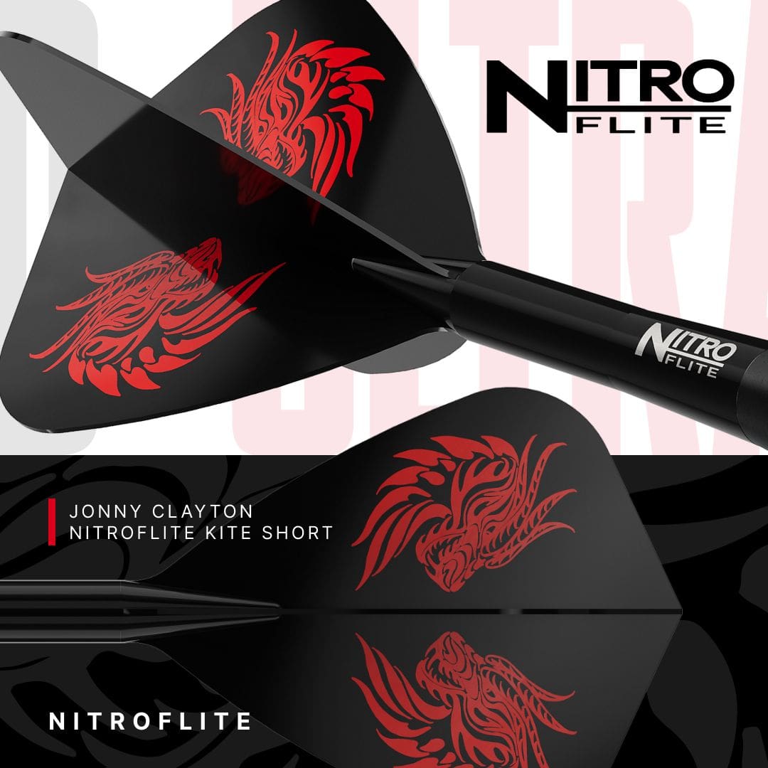 Fléchettes en acier Red Dragon Jonny Clayton RD-ULTRA Switch Point - 22 g Auf dem Bild sind die Red Dragon Jonny Clayton RD-ULTRA Switch Point Steeldarts mit 22 Gramm zu sehen. Die Darts werden aus einer anderen Perspektive dargestellt.