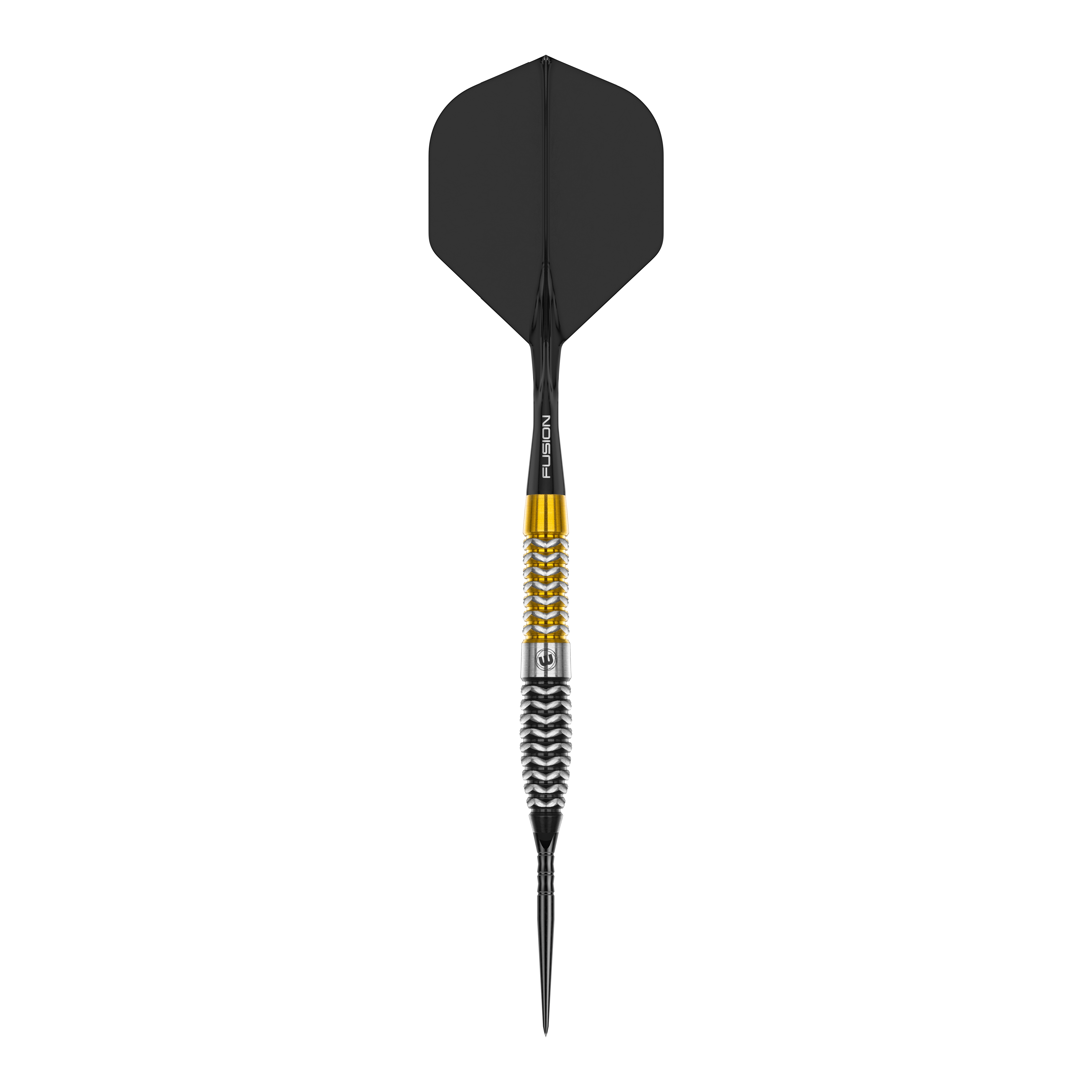 Dieses Bild stellt einen einzelnen Winmau Exion Torpedo Switch Point Steeldart dar. Der Fokus liegt auf einem Dartpfeil mit charakteristischem Design.