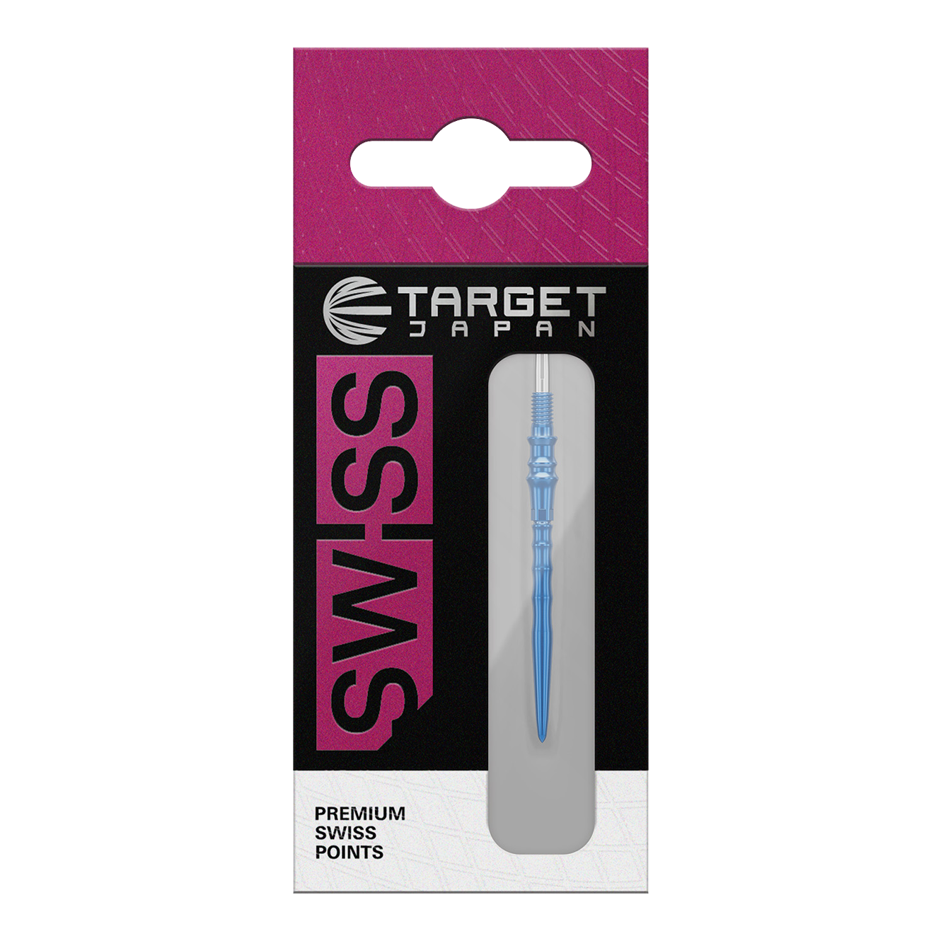 Pointes de fléchettes Target Japan Premium Swiss Point - Bleues Zu sehen sind Target Japan Premium Swiss Point Dartspitzen in der Farbe Blau. Sie werden als Ersatzspitzen für Dartpfeile verwendet.