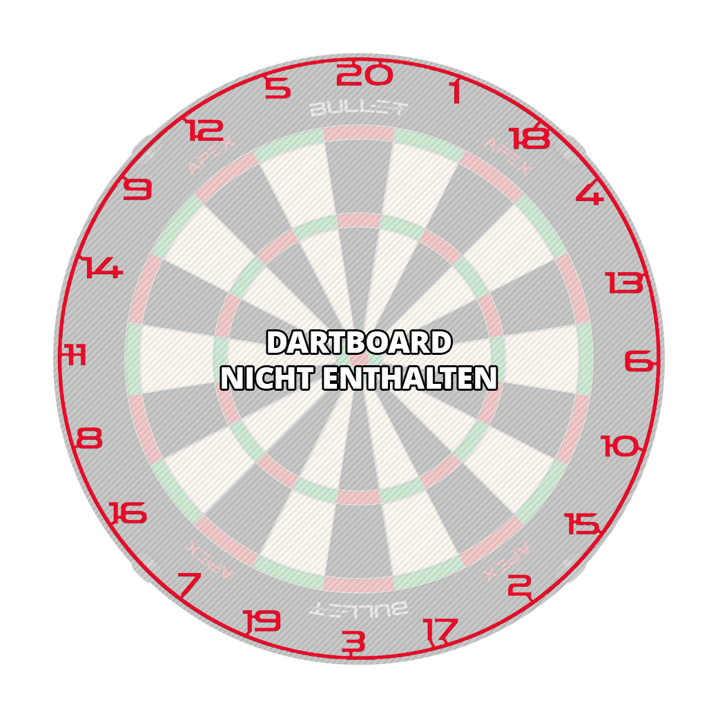Anneau numéroté pour cible de fléchettes Bullet Das Bild zeigt einen weiteren roten Zahlenring für ein Dartboard. Die Datei heißt BT1000120_Bullet_Dartboard_Zahlenring_Rot_3.
