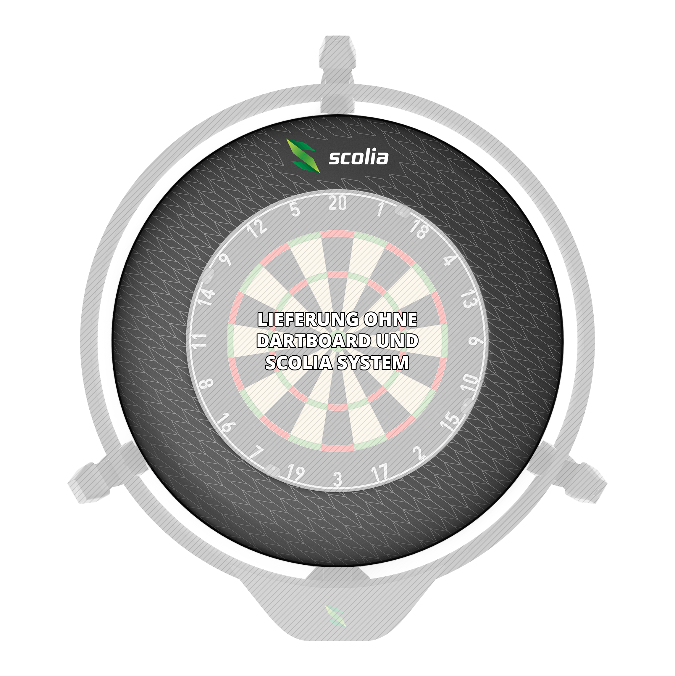 Cadre de cible Scolia Signature Dieses Bild zeigt den Scolia Signature Dartboard Surround. Es handelt sich um eine Schutzeinrichtung für Dartboards.