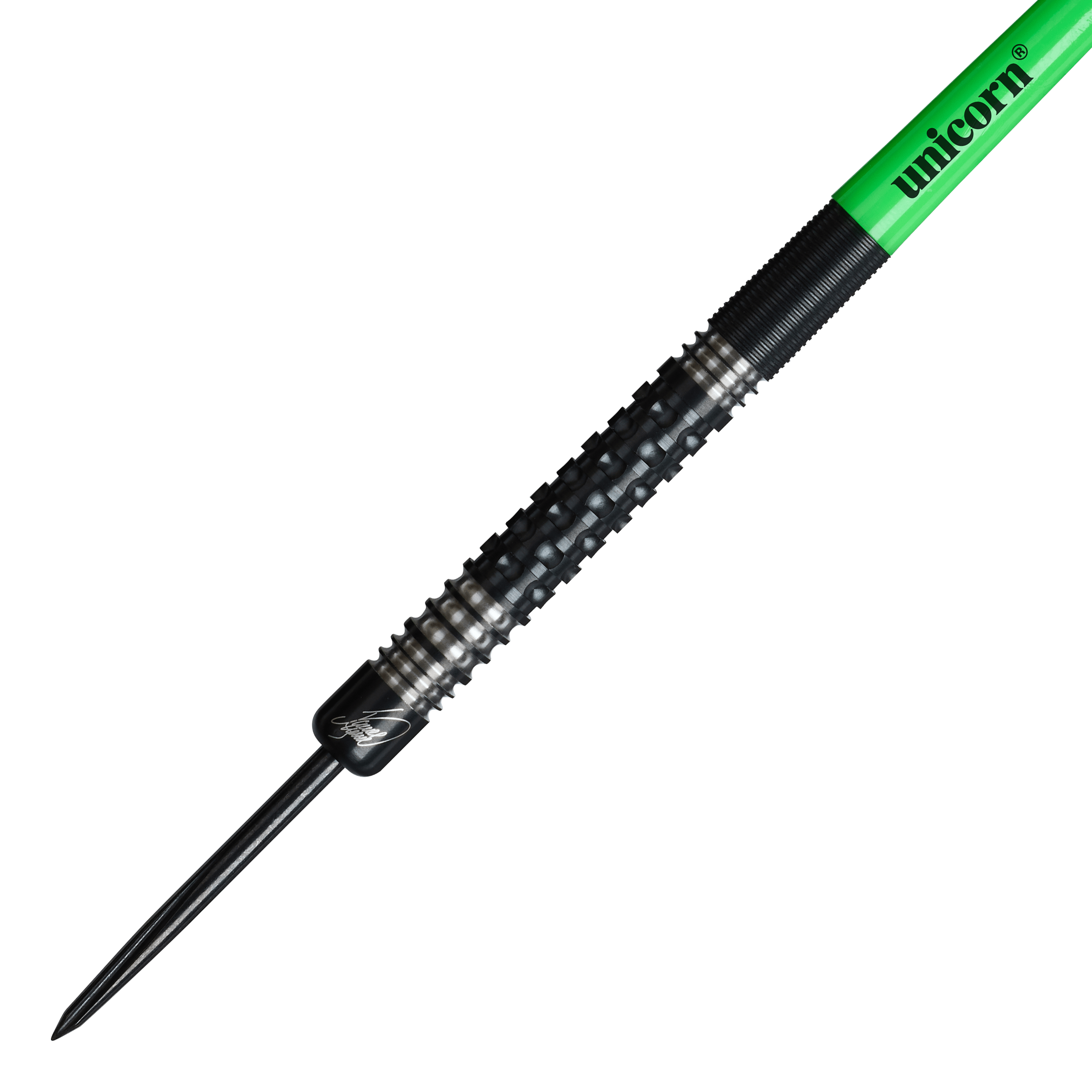 Fléchettes en acier Unicorn Wraith de James Wade Auf diesem Bild sind die Unicorn Wraith James Wade Steeldarts zu sehen. Diese Darts sind besonders für professionelle Spieler geeignet.