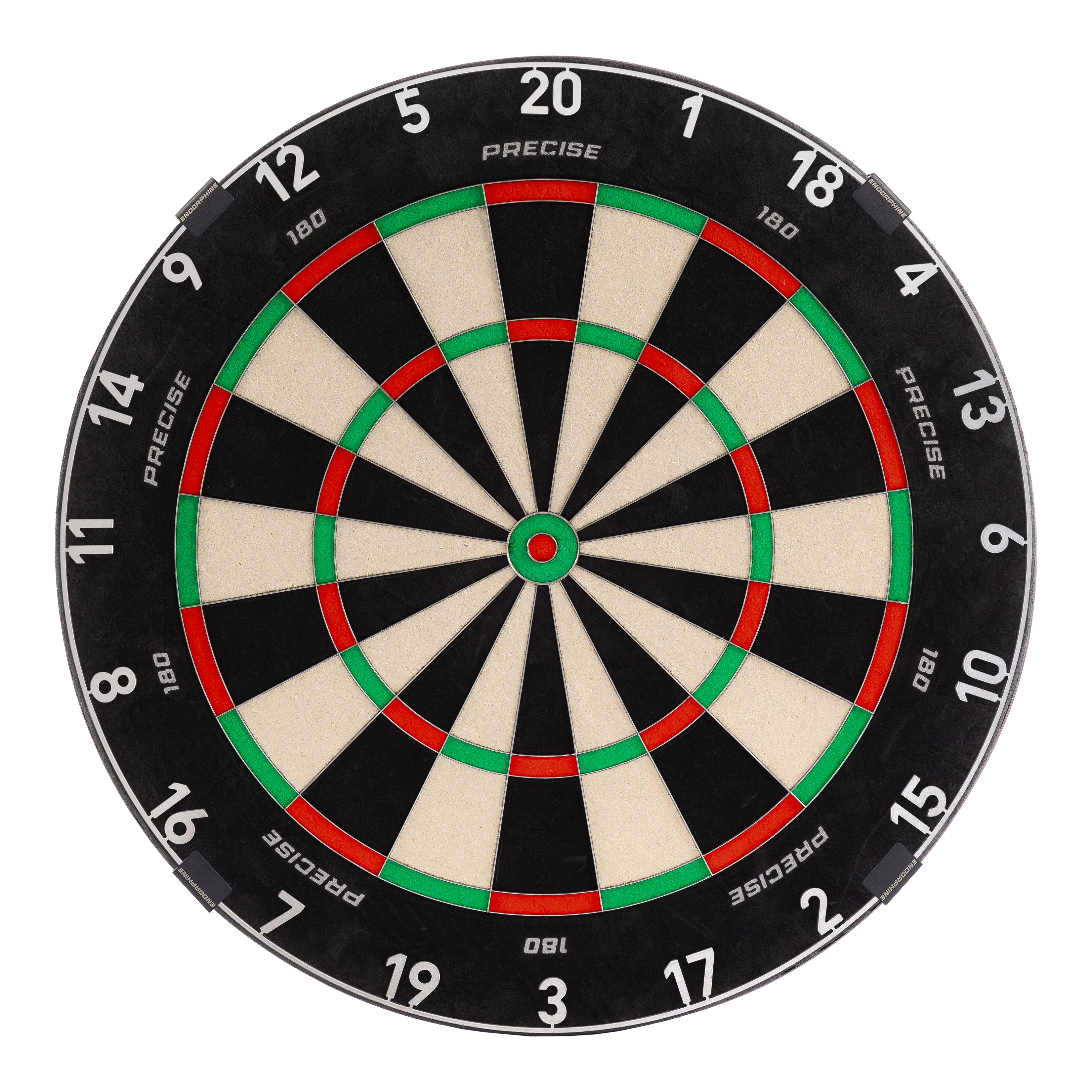 Cible de fléchettes Precise 180 Endorphine Steel avec anneau numéroté - Gris anthracite Das Bild zeigt das Precise 180 Endorphine Steeldartboard mit Nummernring in Gunmetal. Es handelt sich um eine moderne Dartscheibe für Präzisionswürfe.