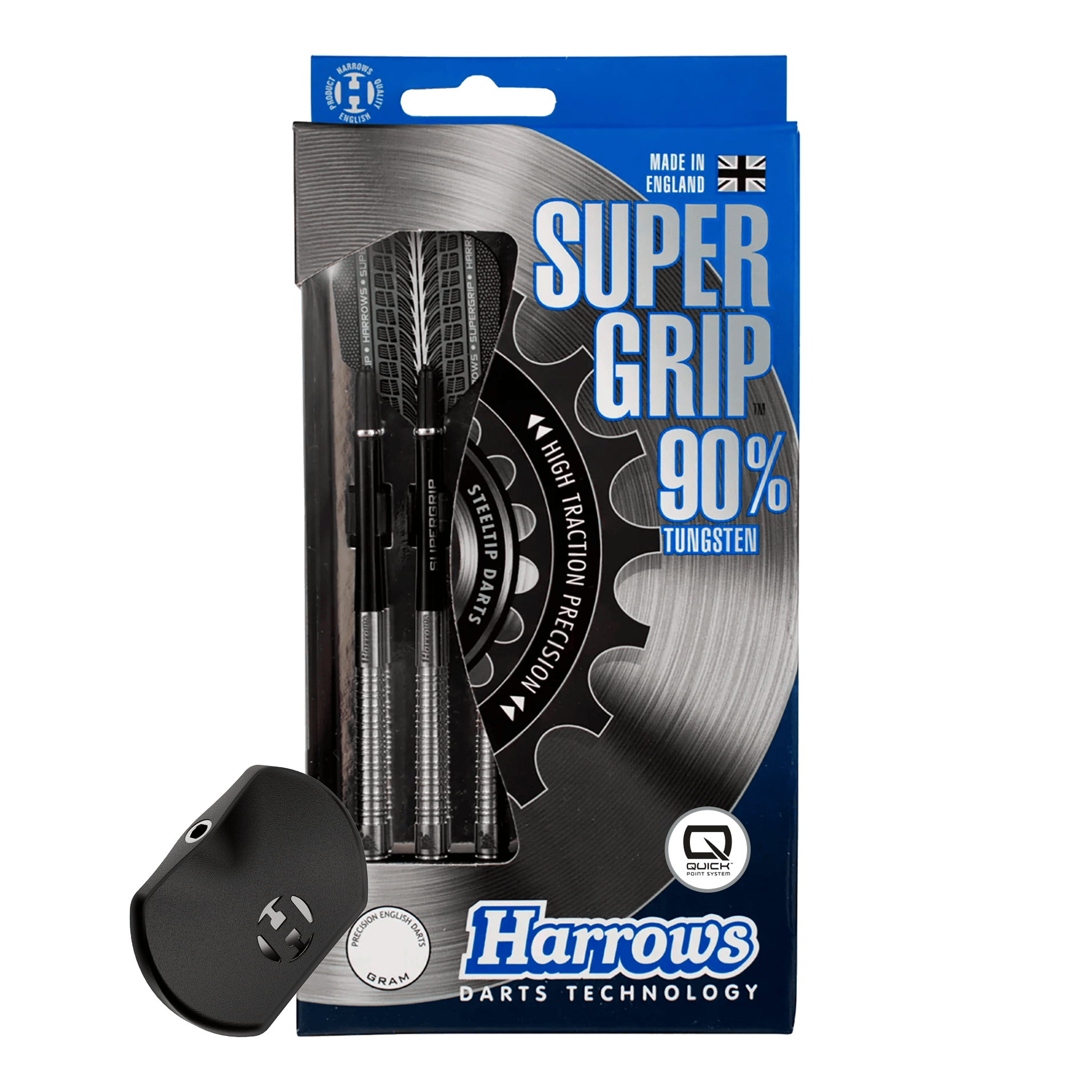 Fléchettes en acier Harrows Supergrip 90 Quick Point