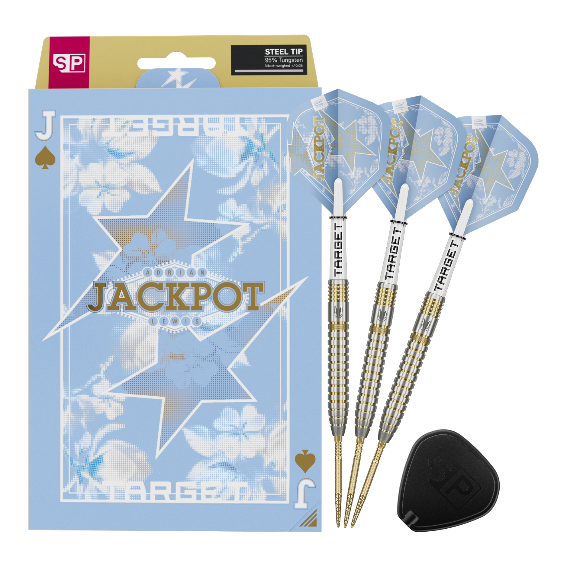 Target Adrian Lewis Showdown Swiss Points Steeldarts Das Bild zeigt die Target Adrian Lewis Showdown Swiss Points Steeldarts. Die Darts sind für professionelle Spieler geeignet.