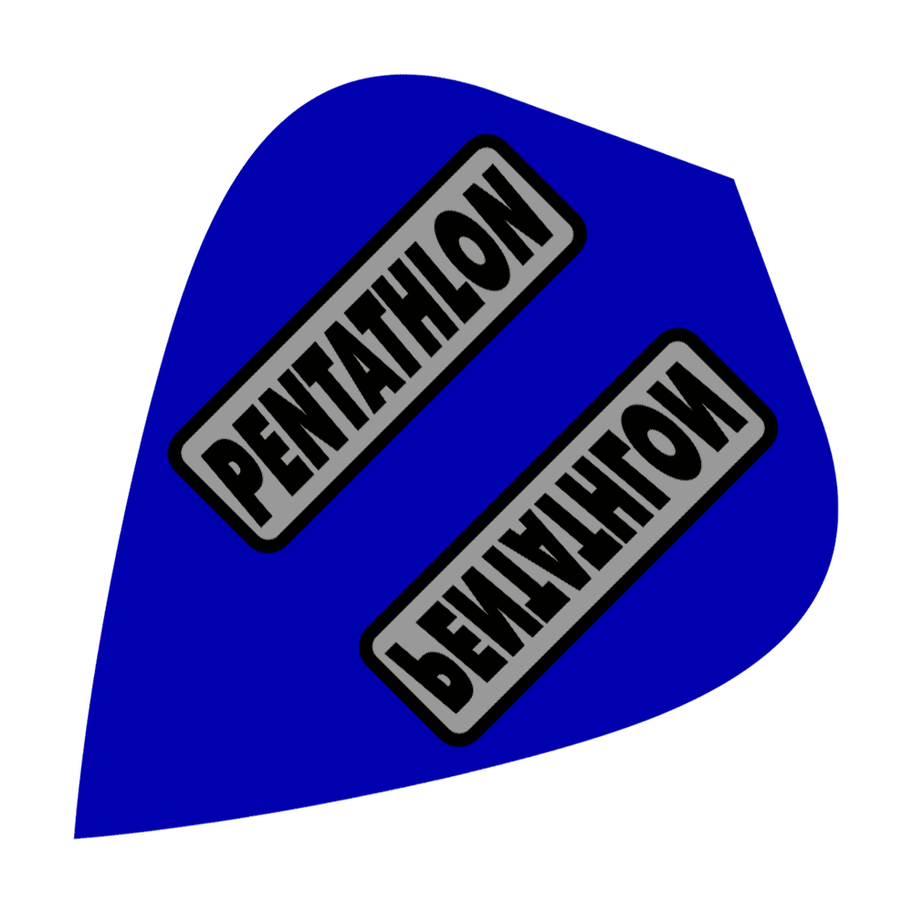 Vols de cerf-volant Pentathlon - Bleu Das Bild zeigt blaue Pentathlon Kite Flights. Sie werden als Zubehör für Dartpfeile verwendet.