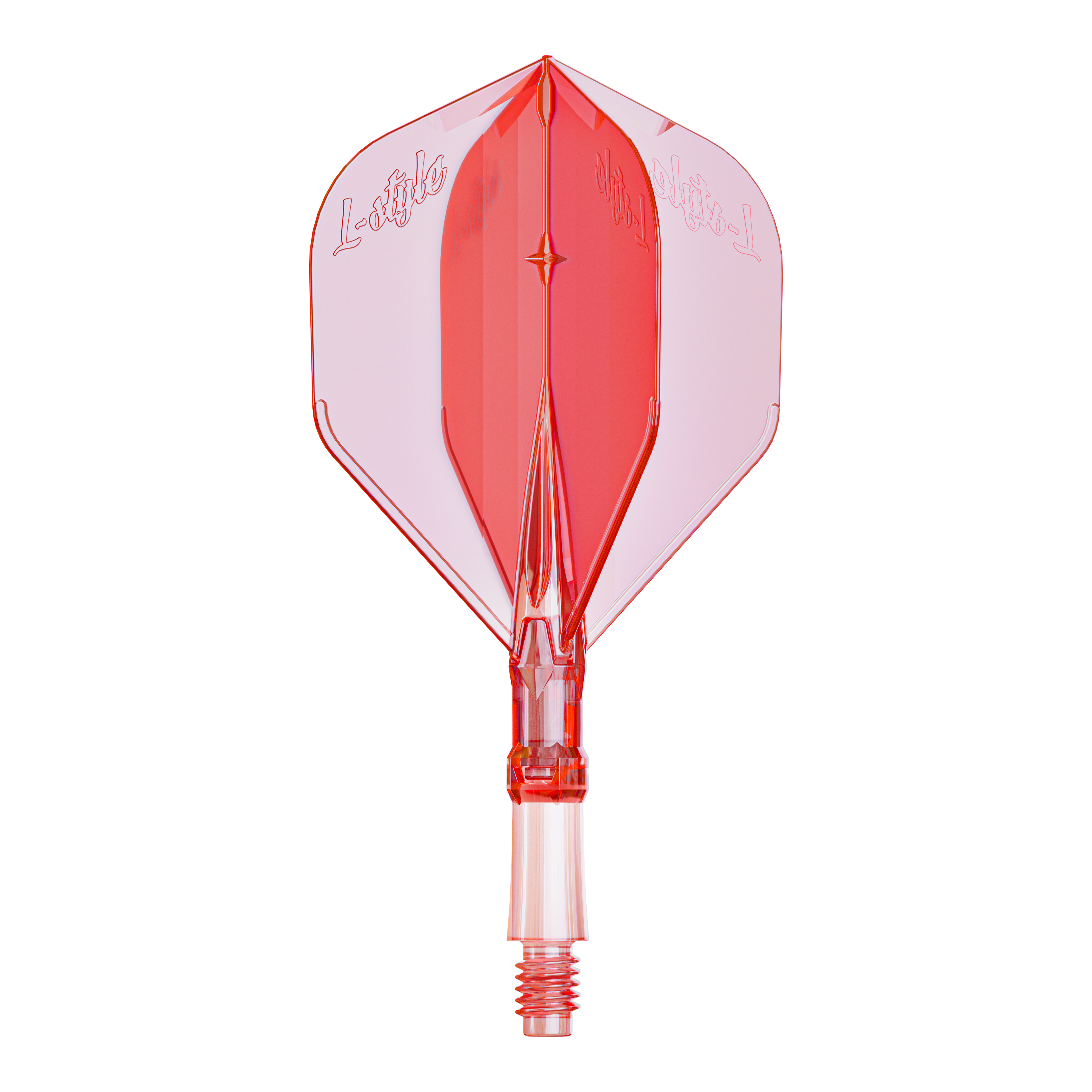Volets L-L-Style-System - Rouge clair Auf diesem Bild sieht man ein Set L-Style L-System Flights in klarrot, kleine Größe 190. Es ist ein Zubehör für Dartpfeile.