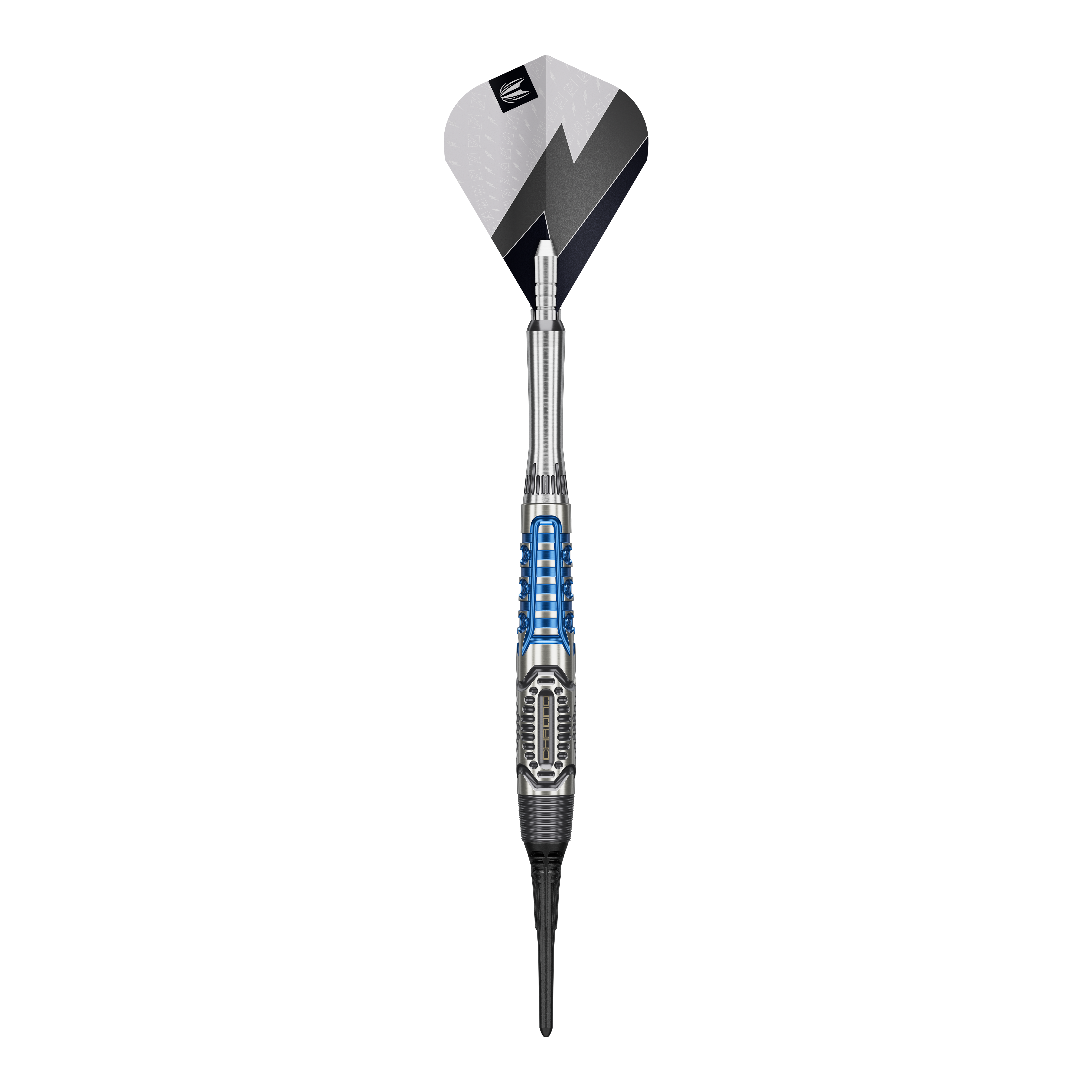 Fléchettes souples Target Phil Taylor Power X Chrono Das Bild zeigt die Target Phil Taylor Power X Chrono Softdarts. Es handelt sich um spezielle Softdarts, benannt nach dem bekannten Dartspieler Phil Taylor.