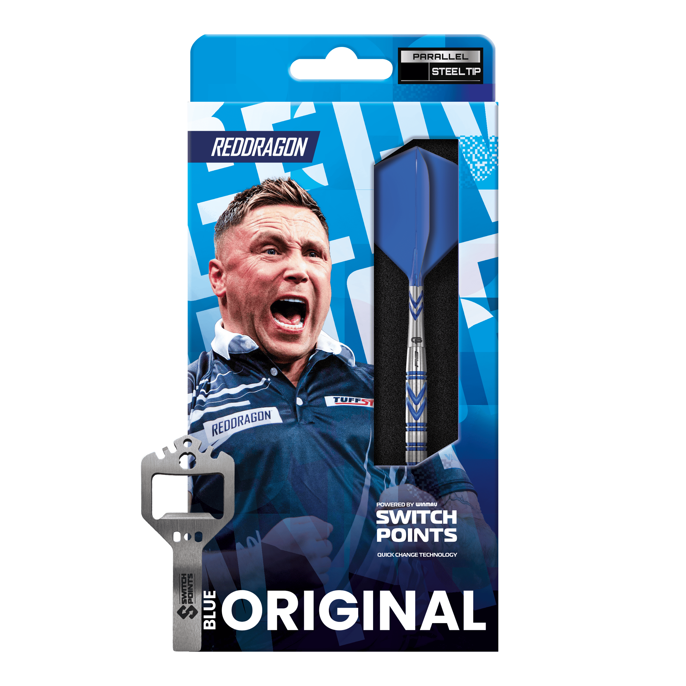 Fléchettes en acier Red Dragon Gerwyn Price Blue Original Switch Point Gezeigt werden hier die Red Dragon Gerwyn Price Blue Original Switch Point Steeldarts. Das Modell bietet eine zuverlässige Handhabung und modernes Design.