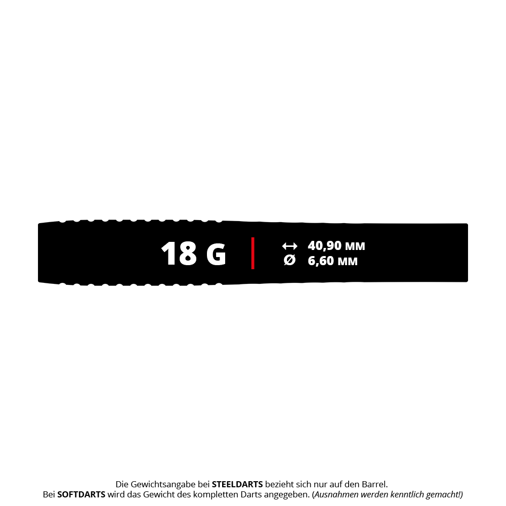 Fléchettes souples Target Stephen Bunting GEN5 Void - 18 g Das Bild zeigt die Target Stephen Bunting GEN5 Void Softdarts mit 18 Gramm Gewicht. Die Darts sind für Softdartspiele konzipiert.