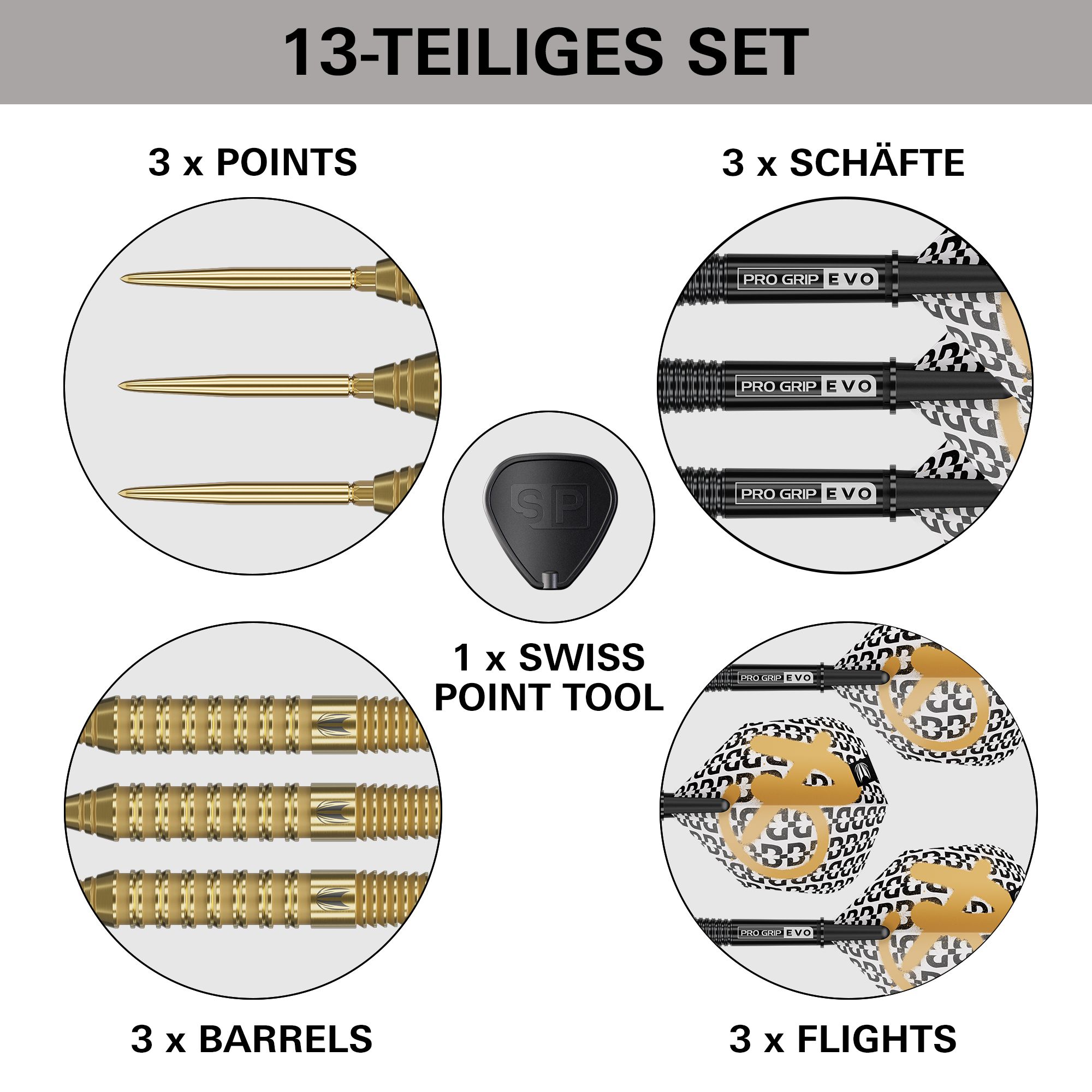 Fléchettes en acier Target Bolide Envy 02 Swiss Point Das Bild zeigt Target Bolide Envy 02 Swiss Point Steeldarts. Dies sind professionelle Steeldarts, geeignet für ambitionierte Spieler.