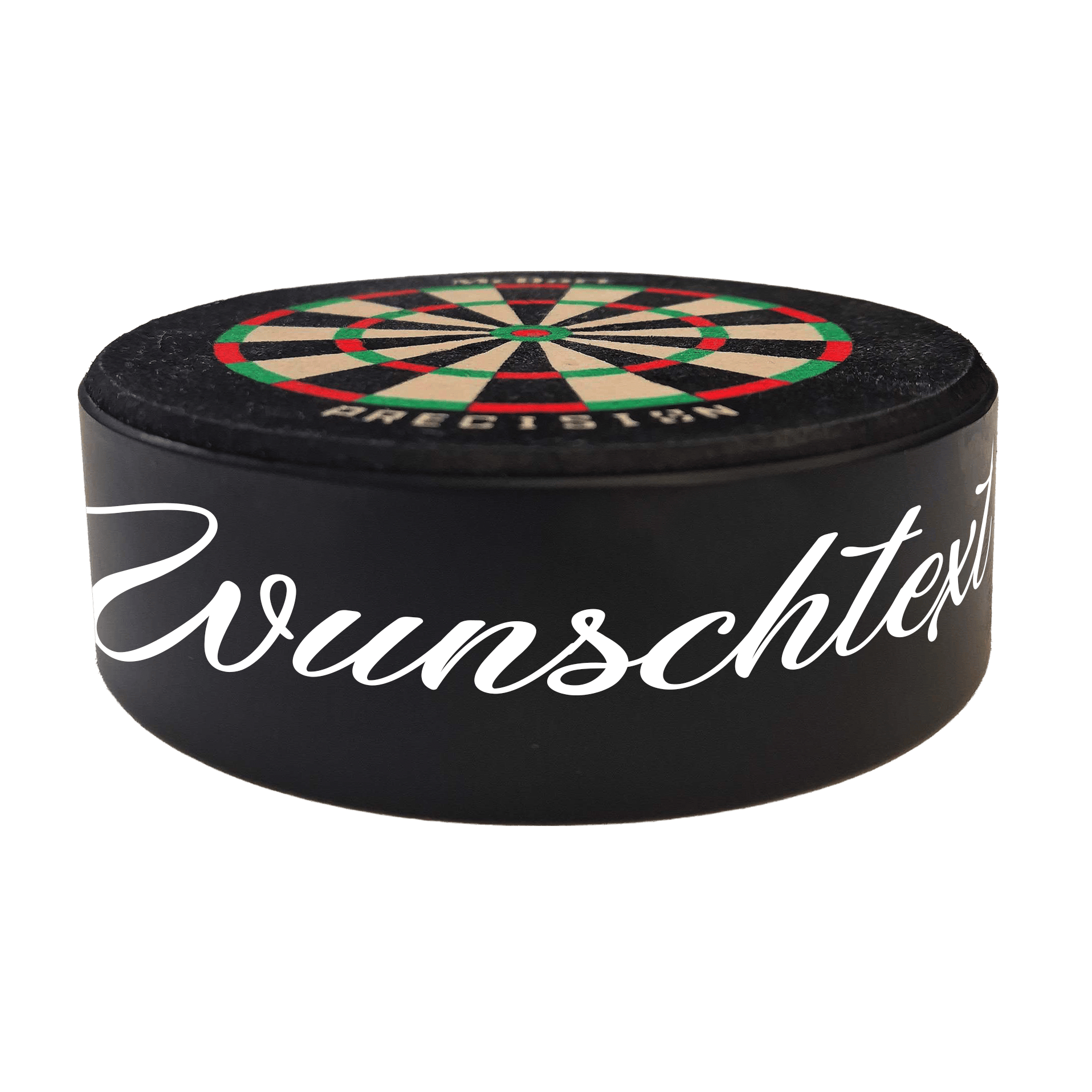 Cible de fléchettes miniature McDart Precision avec texte personnalisé Abgebildet ist ein Produkt mit dem Dateinamen 765_McDart_Mini_Precision_Dartboard_Darthalter_2_WeatherSunday. Es handelt sich wahrscheinlich um ein Dartboard oder Zubehör.