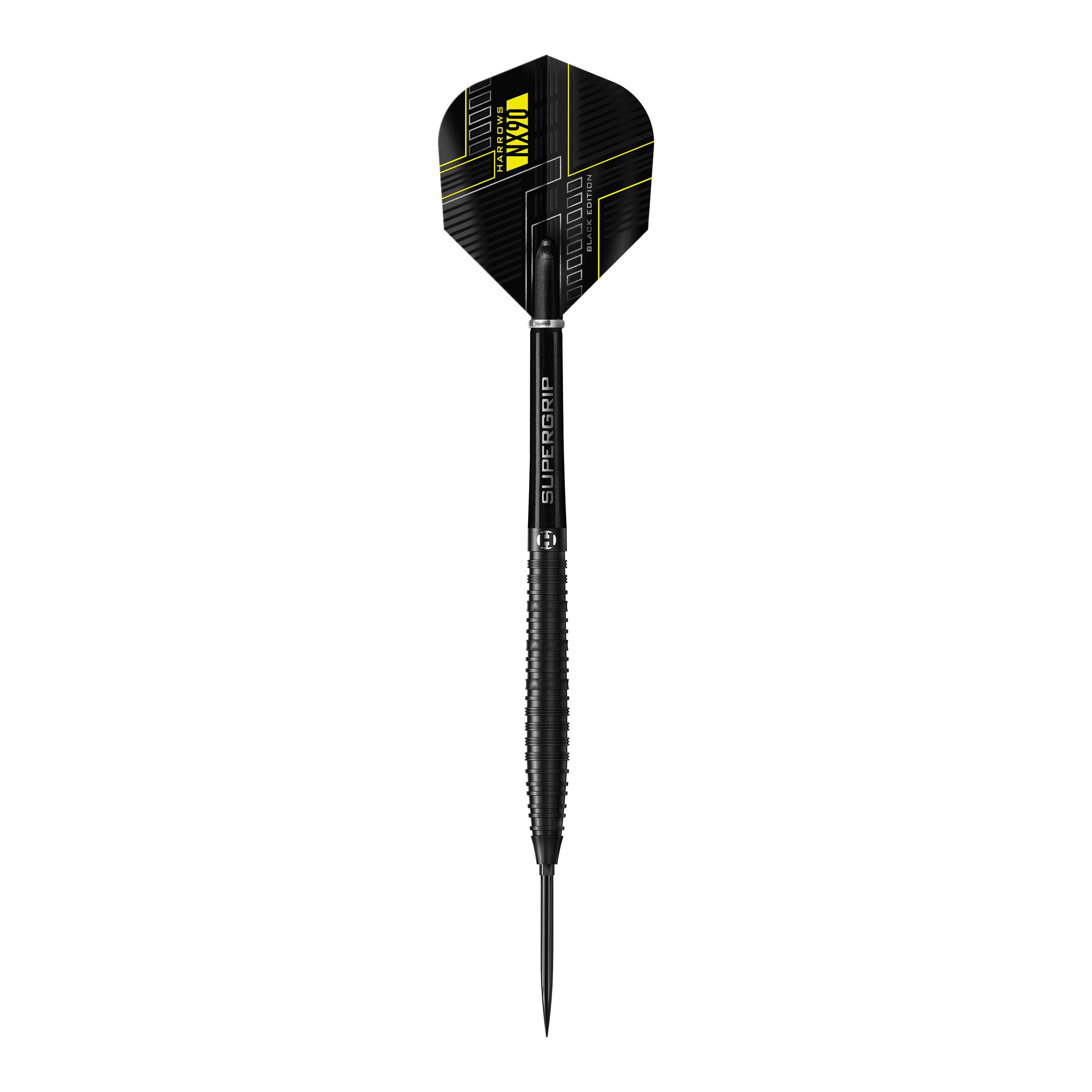 Fléchettes en acier Harrows NX90 Black Edition à pointe rapide conique Das Bild zeigt die Harrows NX90 Black Edition Tapered Quick Point Steeldarts. Abgebildet ist das Produkt aus nächster Nähe.