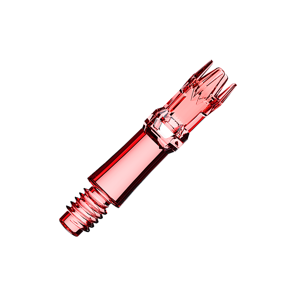 Tiges de rechange pour système L-L-Style - Rouge transparent Abgebildet sind rote transparente Ersatzshafts. Sie sind nebeneinander angeordnet.