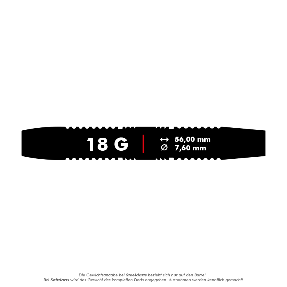 170006_Target_Gabriel_Clemens_Brass_Softdarts_5_18gs7wFpC4qVVWRZ Das Bild zeigt die Produktinformationen der Target Gabriel Clemens Brass Softdarts mit einem Gewicht von 18 Gramm. Die Darts haben eine Länge von 56,00 mm und einen Durchmesser von 7,60 mm.