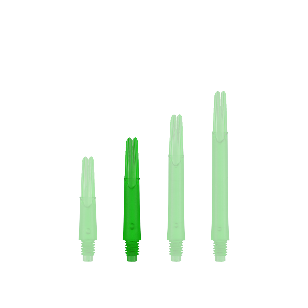Arbres en L verrouillés droits - Verts L-Style L-Shafts Locked Straight mit farbigem Schaft in mittlerer Länge. Ein einzelner Schaft ist abgebildet.