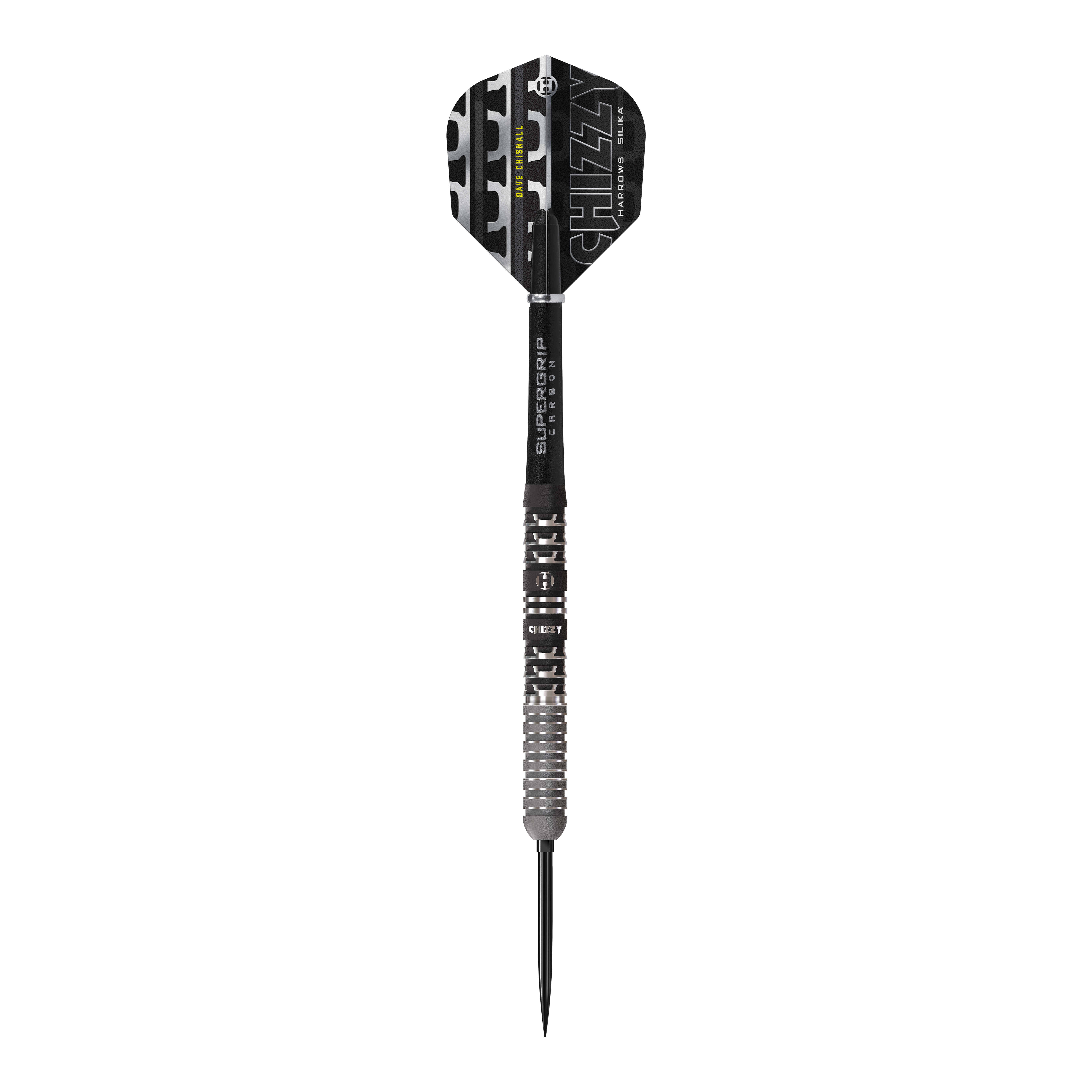 Die Harrows Dave Chisnall Chizzy Series 4 Quick Point Steeldarts sind auf dem Bild zu sehen. Es handelt sich um hochwertige Steeldarts für Dartspieler.