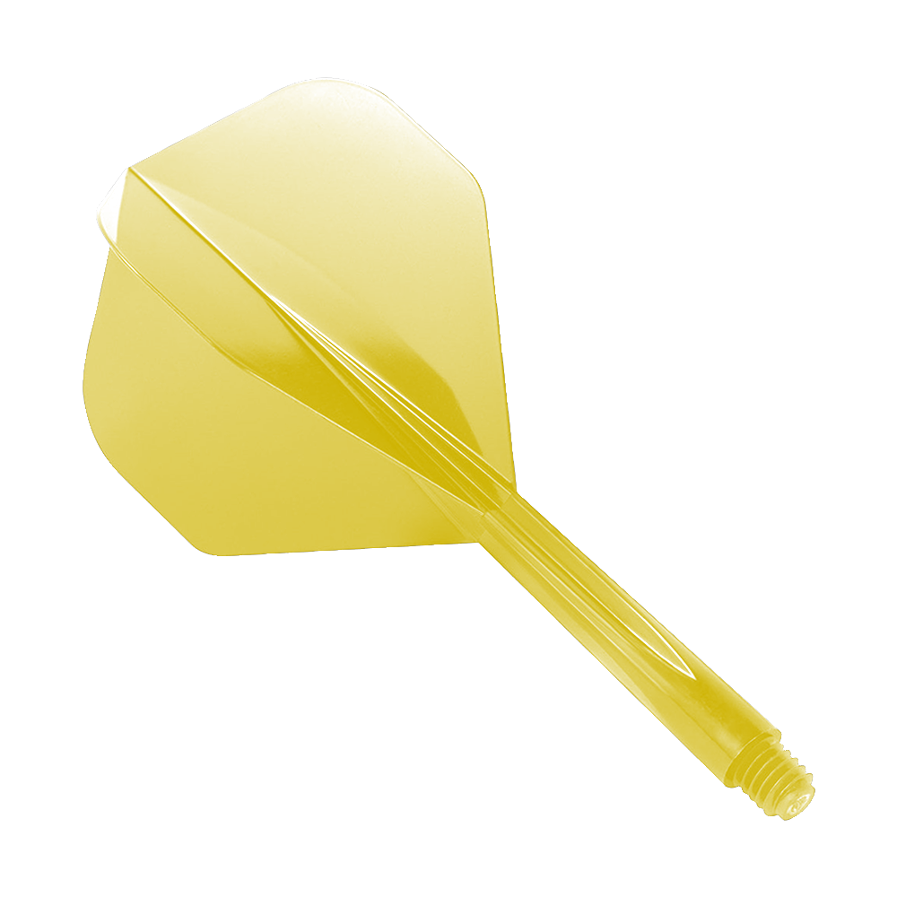Norme du système de vol jaune Condor Axe Das Bild zeigt das Produkt "Condor Axe Yellow Flight-System Standard". Es handelt sich um ein einteiliges gelbes Dartflight- und Shafts-System.