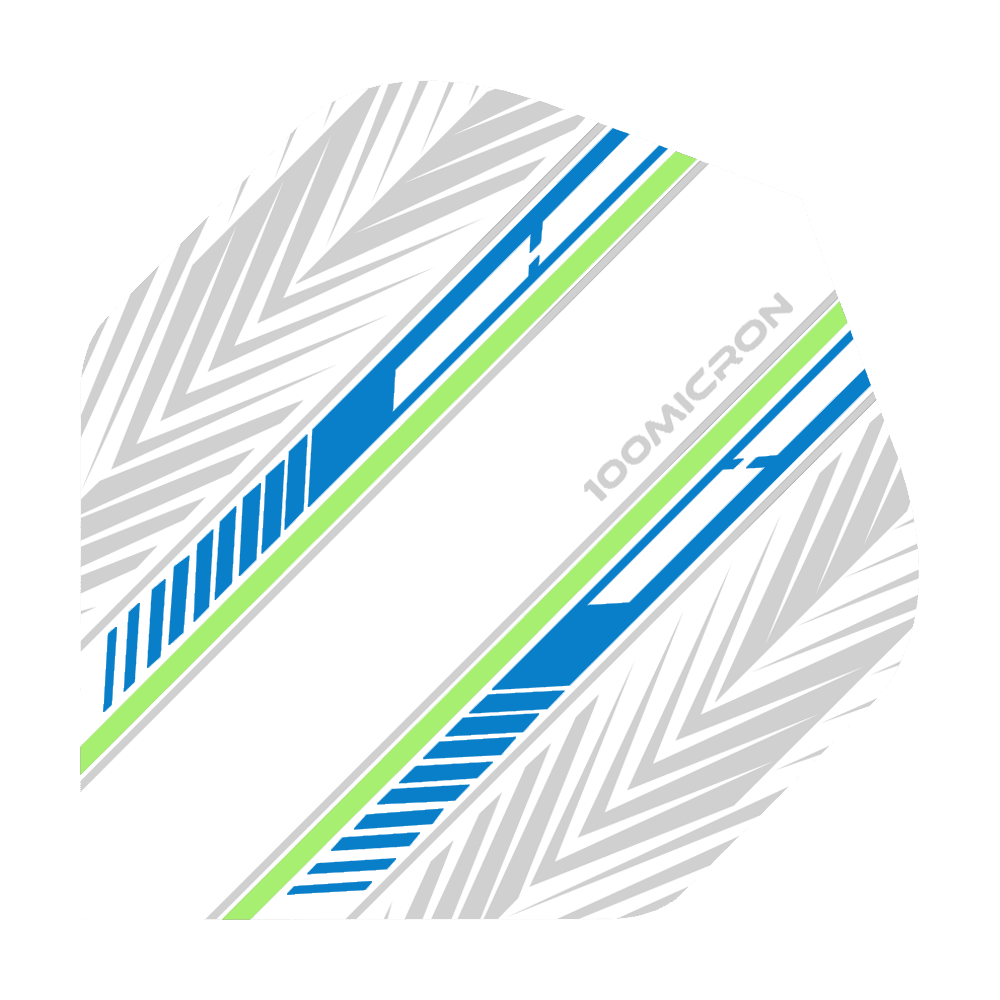 Vols de Pentathlon blanc/bleu/vert Einzelner Pentathlon Flight weiß/ blau/ farbig. Die Oberfläche ist glatt und farbig.