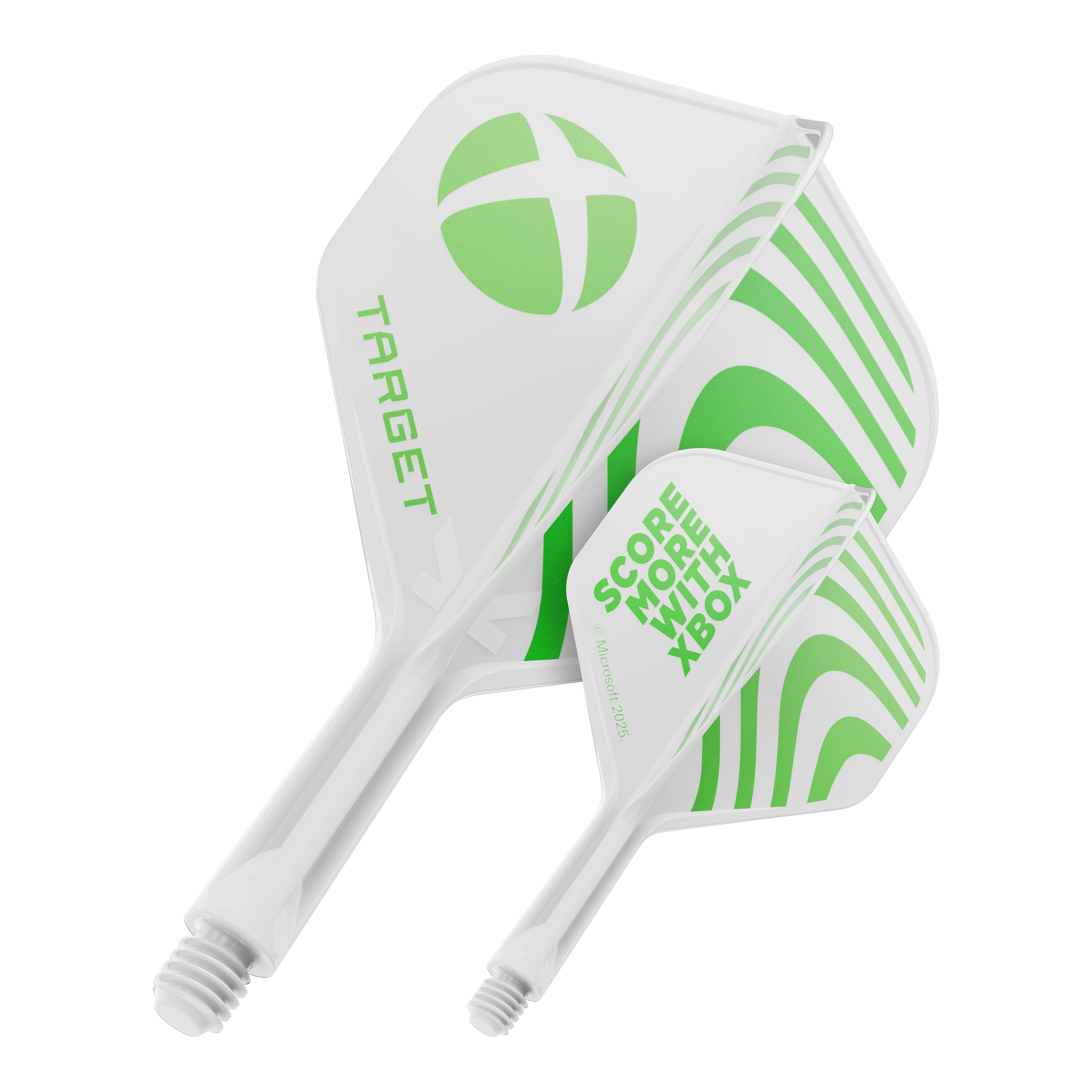 Volants standard Target Xbox K-Flex n° 2 - Blanc Das Bild zeigt ein Dart Flight mit dem Dateinamen 410610_Target_Xbox_KFlex_No2_Standard_Flights_19mm_1. Es handelt sich um ein Standard Dart Flight.