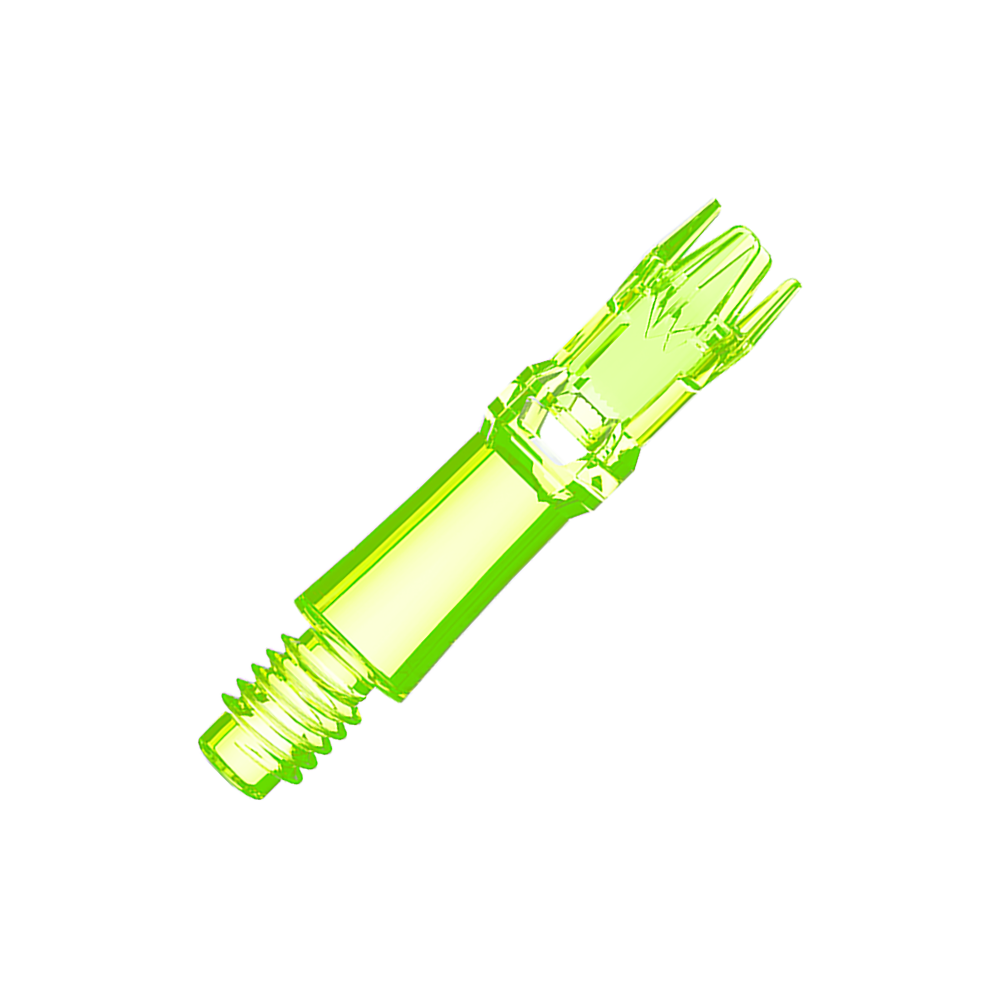 Tiges de rechange pour système L-L-Style - Jaune fluo Zwei gelbe leuchtende Ersatzshafts werden gezeigt. Die Shafts sind nebeneinander angeordnet.
