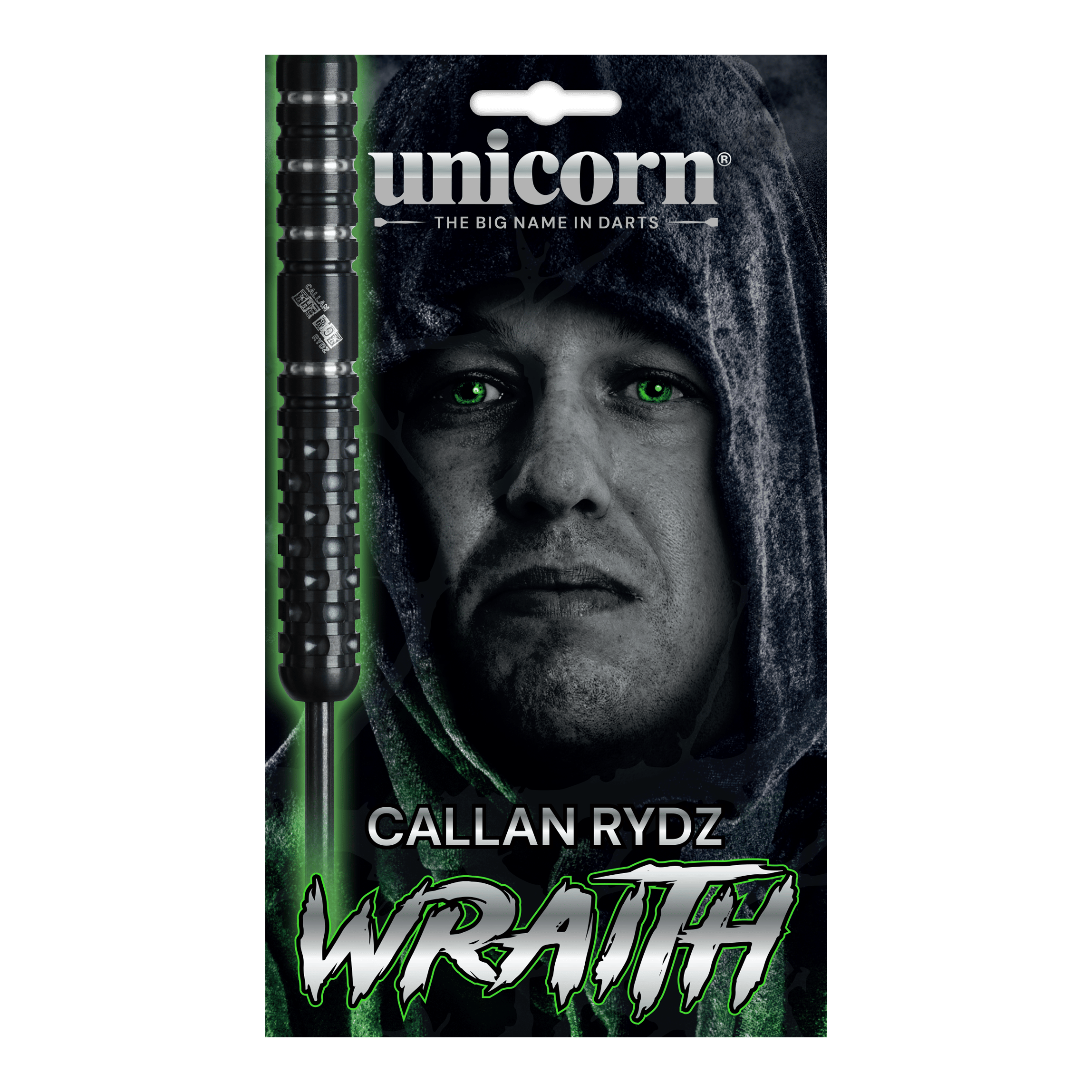 Fléchettes en acier Unicorn Wraith Callan Rydz - 23 g Das Foto zeigt Unicorn Wraith Callan Rydz Steeldarts - 23g. Die Darts sind für professionelle Spieler geeignet.