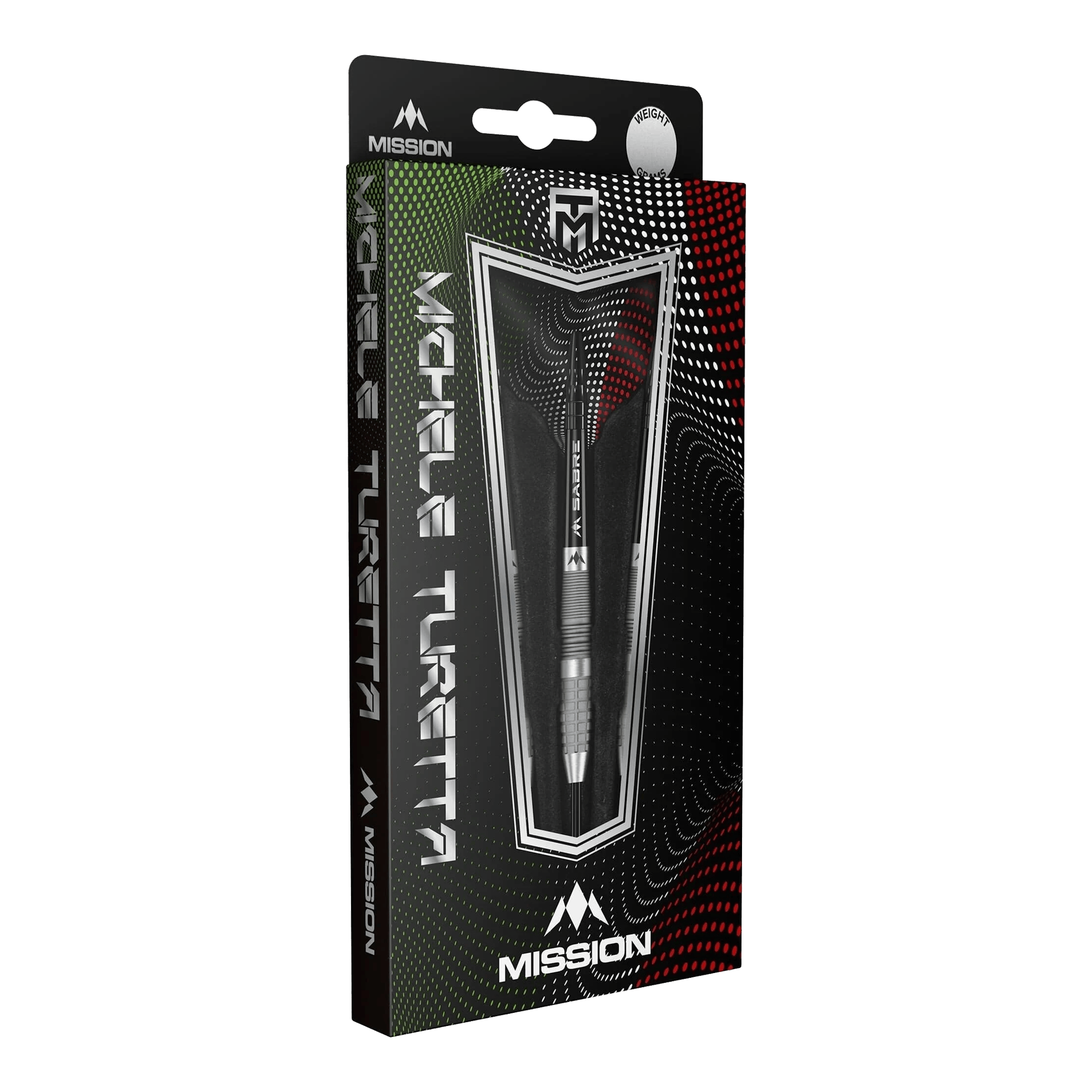 Fléchettes en acier sablé Mission Michele Turetta - 23 g Die Mission Michele Turetta Sandblasted Steeldarts in 23g sind abgebildet. Die Dartpfeile verfügen über ein sandgestrahltes Design.
