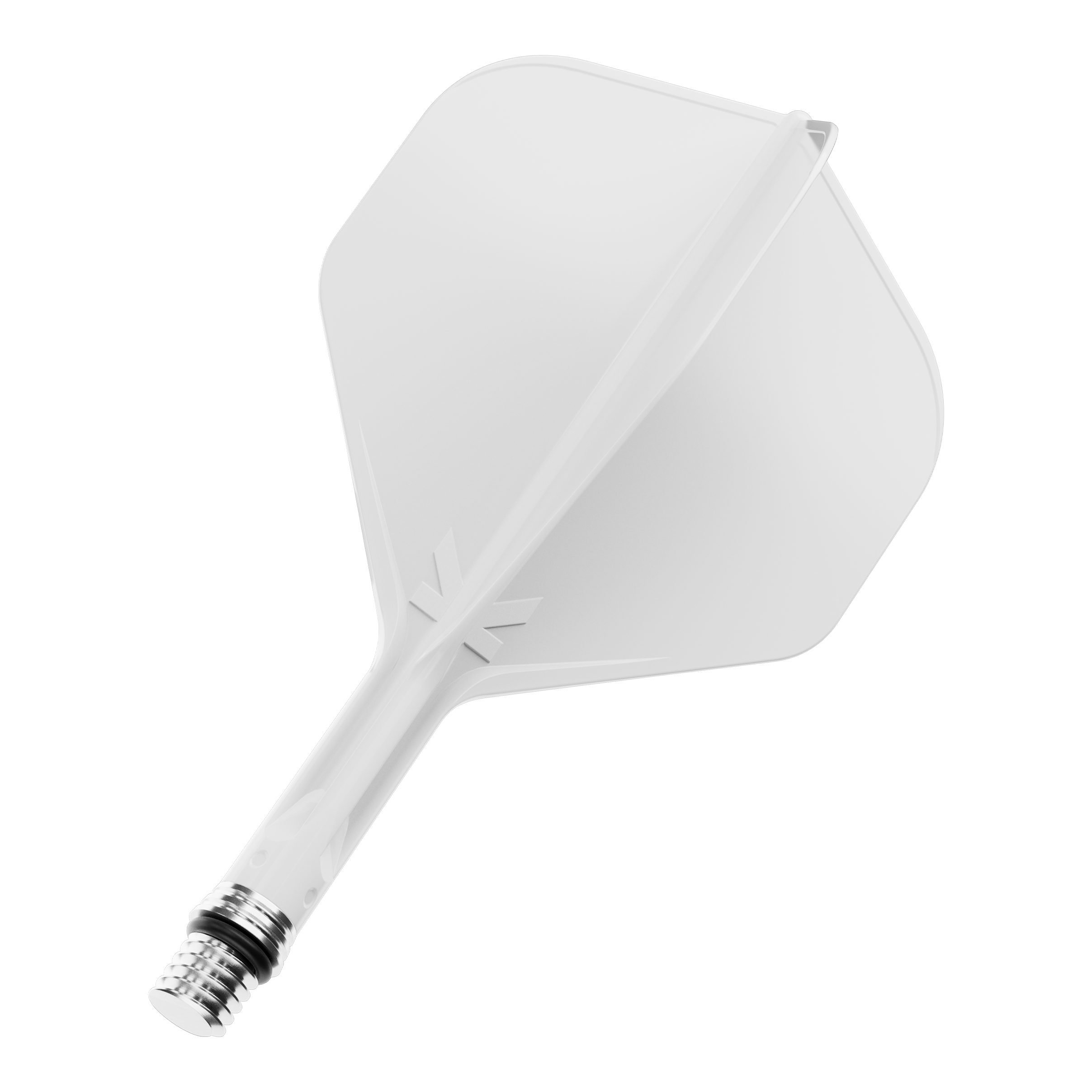 Ailettes standard Target K-Shift n° 2 - Blanches Das Bild zeigt einen weißen Dart Flight. Es handelt sich wahrscheinlich um die Variante mit 19 mm Größe.