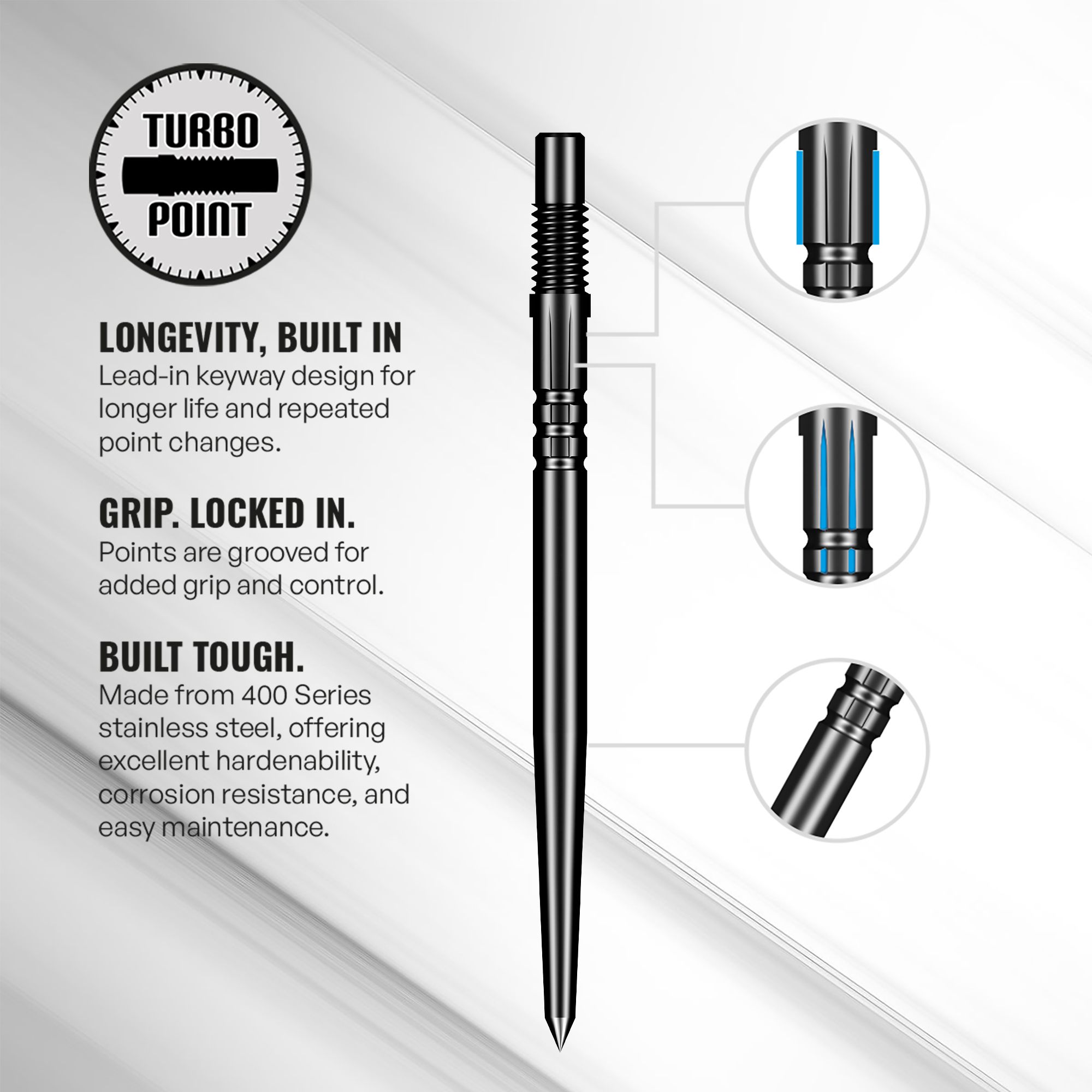 Outil de pointe turbo Shot Abgebildet ist das Shot Turbo Point Tool. Dieses Werkzeug dient zur Montage und Wartung von Dartspitzen.