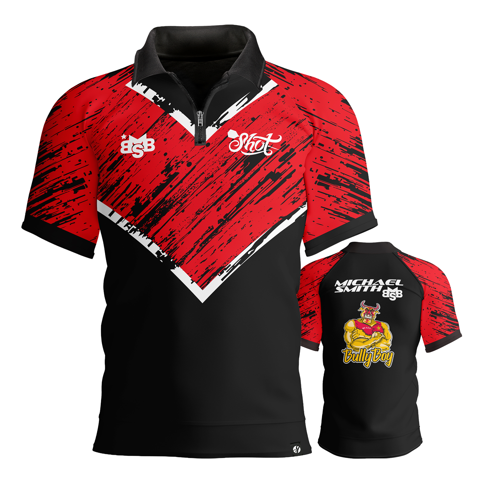 Polo à rayures rouges Shot Michael Smith Dart Shirt