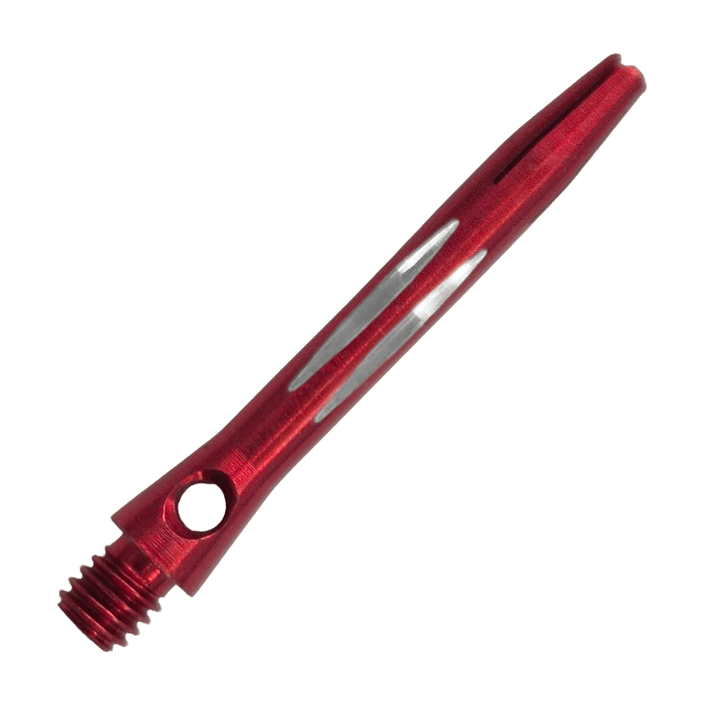 Tiges en aluminium taillées au diamant - Rouge - 35 mm Zu sehen ist der Diamond Cut Aluminium Shafts - Rot - 35mm. Der Schaft besteht aus rot lackiertem Aluminium und hat ein Diamantschliff-Design.