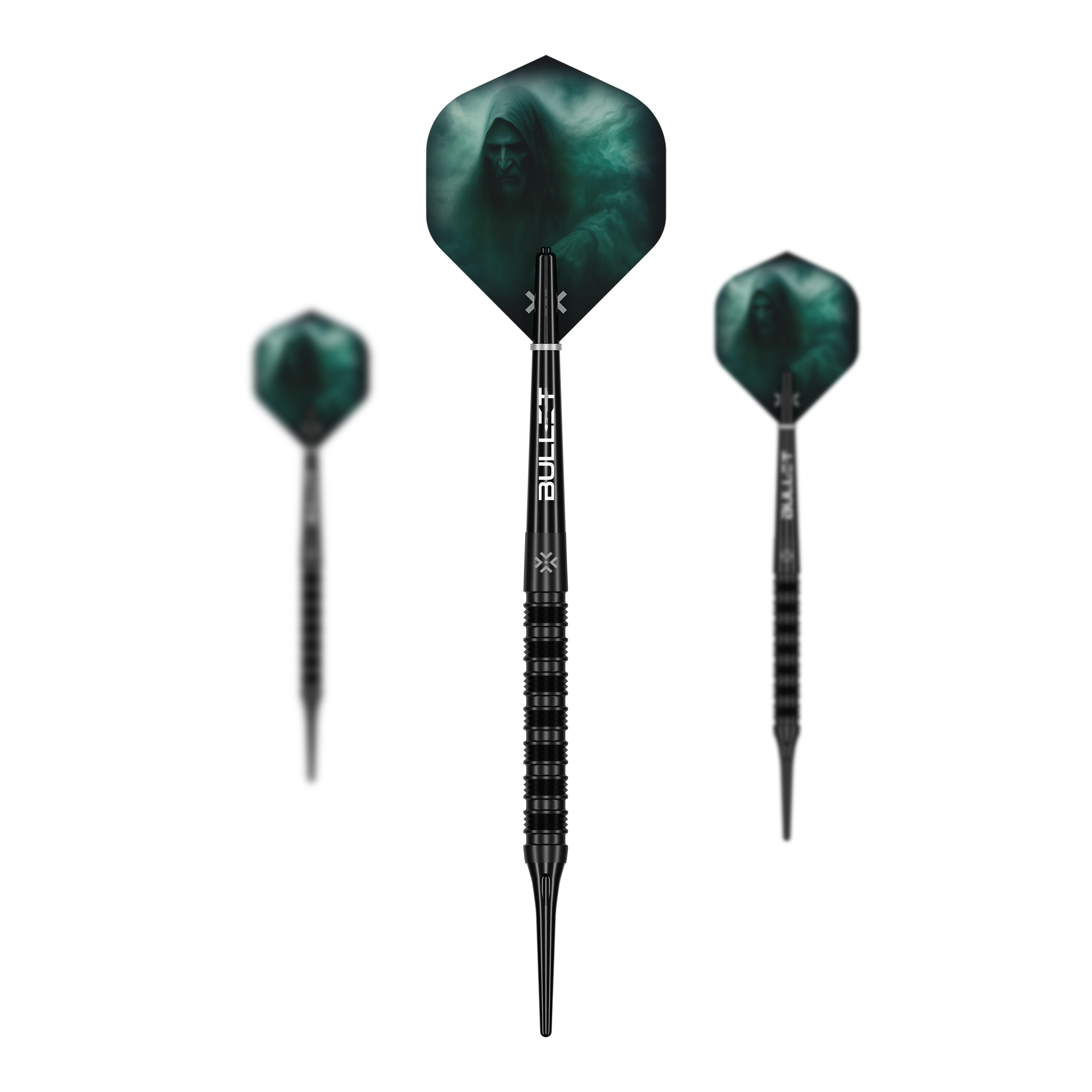 Abgebildet ist das Set Bullet Shadow Softdarts - 20g. Die Pfeile sind hochwertig verarbeitet und ideal für das Softdartspiel.