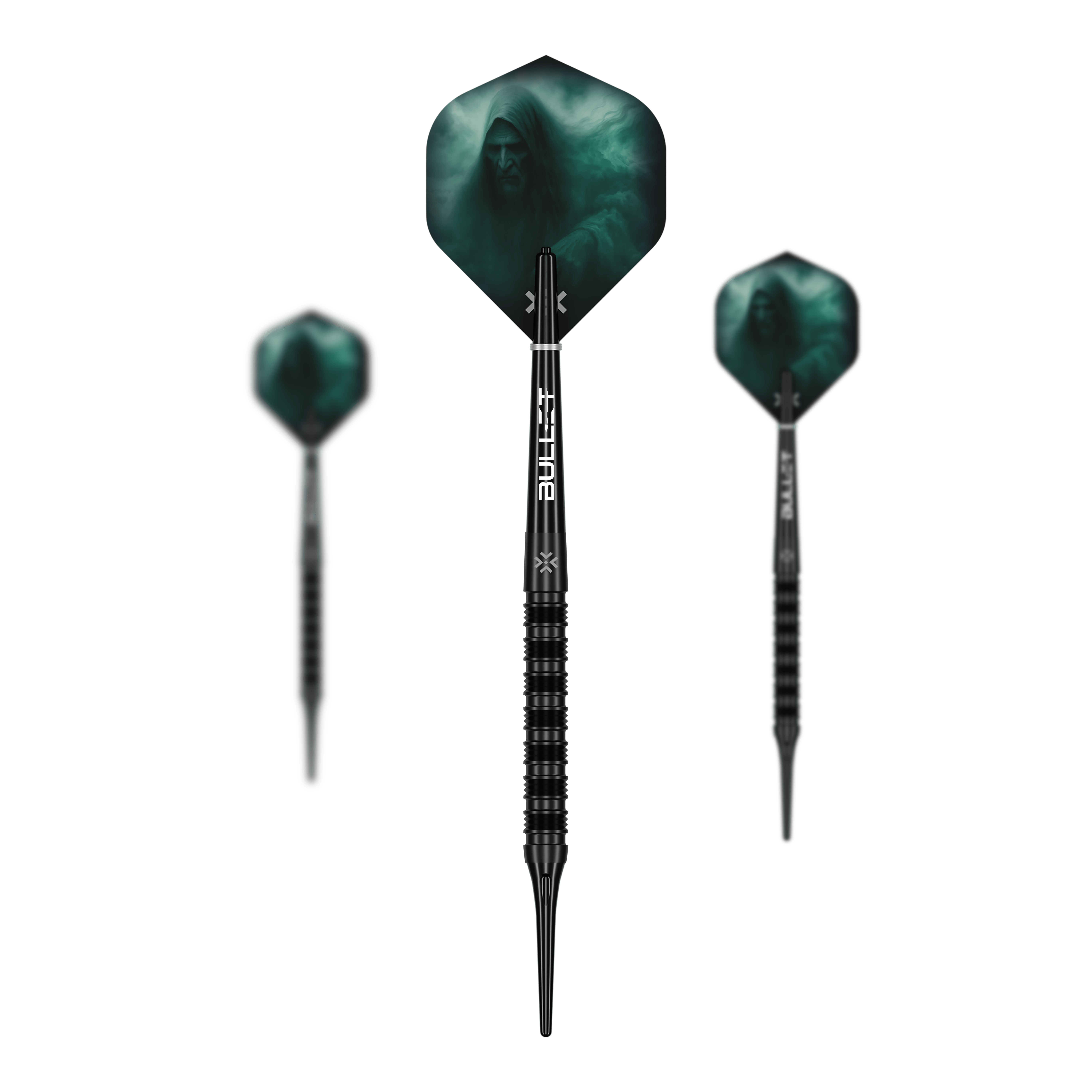 Fléchettes en mousse Bullet Shadow - 20 g Abgebildet ist das Set Bullet Shadow Softdarts - 20g. Die Pfeile sind hochwertig verarbeitet und ideal für das Softdartspiel.