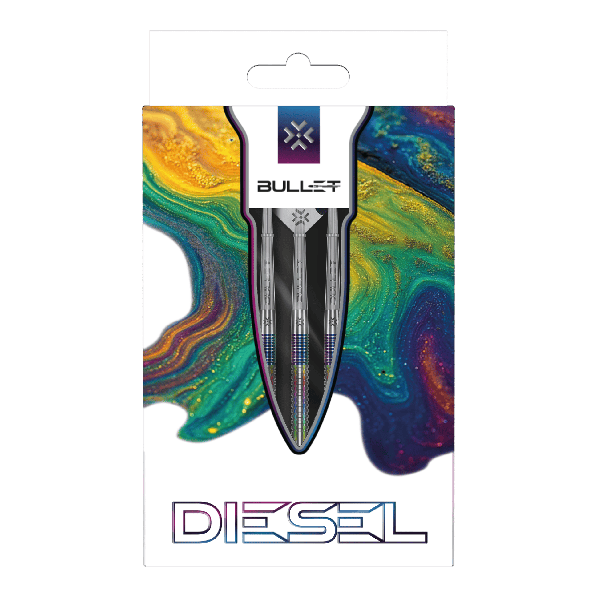 Fléchettes souples Bullet Diesel V2 - 20 g Das Bild zeigt die Bullet Diesel V2 20g Soft Darts. Sie sind leicht und liegen gut in der Hand.