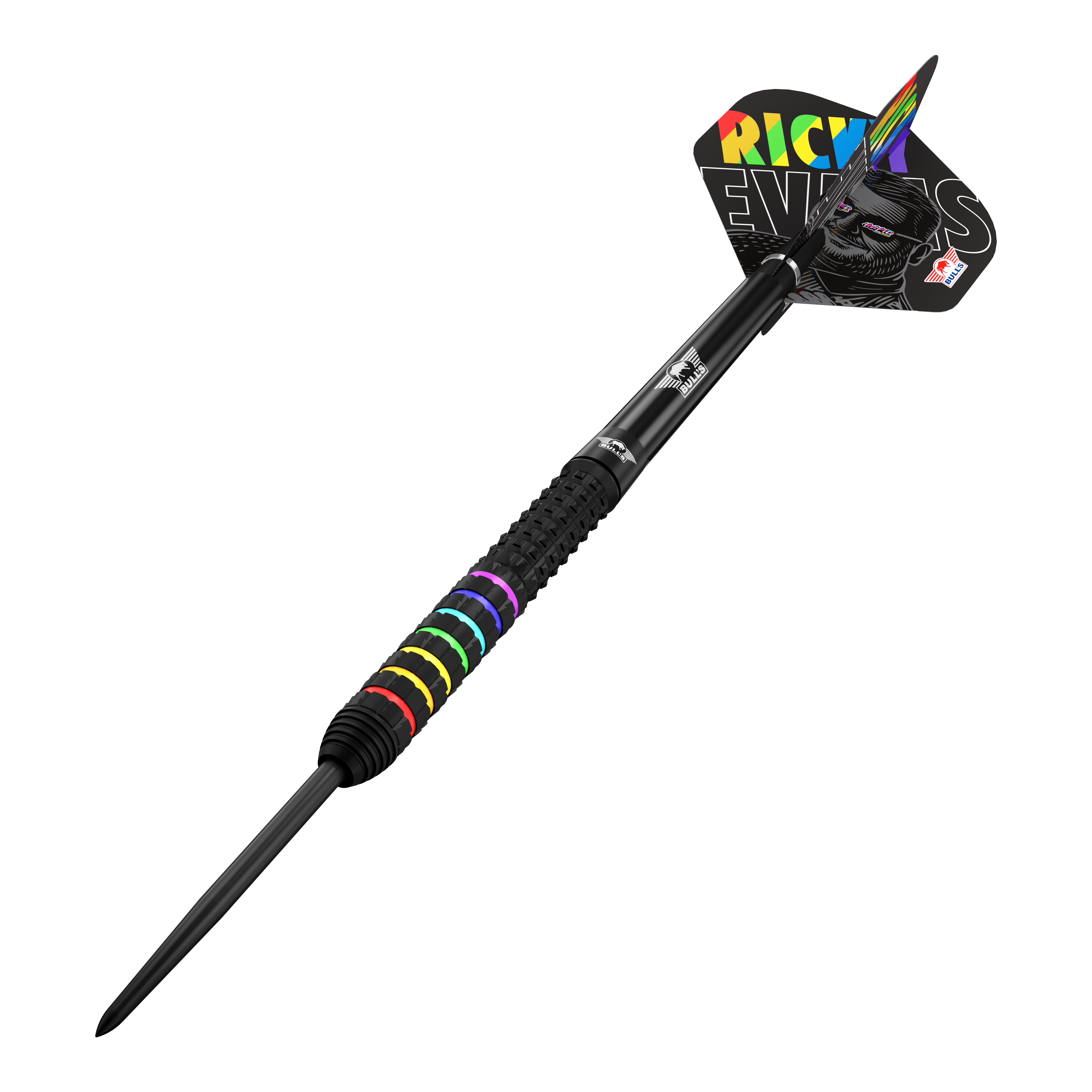 Fléchettes en acier Rapid 95 de Ricky Evans (Bulls NL) Das Bild zeigt die Bulls NL Ricky Evans Rapid 95 Steeldarts mit 23 Gramm. Die Steeldarts haben ein stilvolles Design und sind für das Dartspiel geeignet.